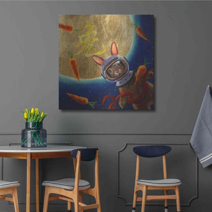 Luxe Metal Art 'Journey to the Moon' by Lucia Heffernan, Metal Wall Art,36x36