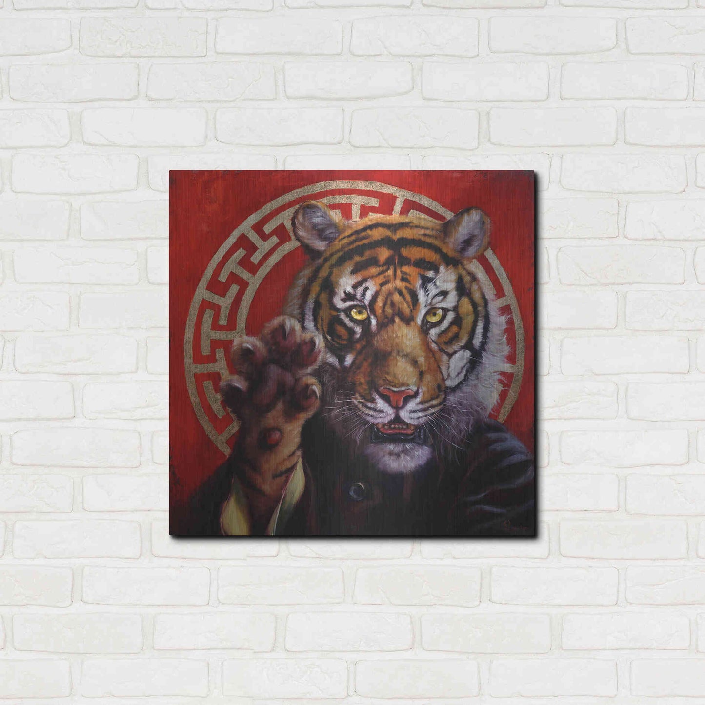 Luxe Metal Art 'Legend of Tiger Claw' by Lucia Heffernan, Metal Wall Art,24x24