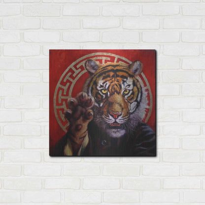 Luxe Metal Art 'Legend of Tiger Claw' by Lucia Heffernan, Metal Wall Art,24x24