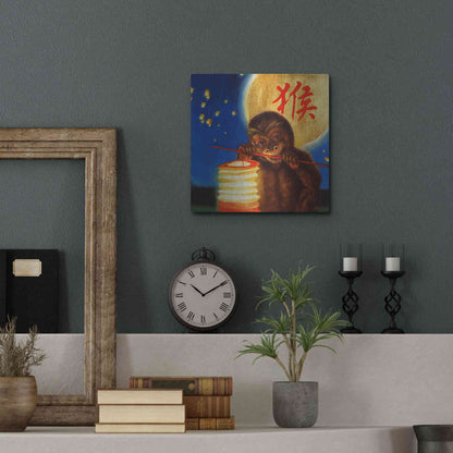 Luxe Metal Art 'Monkeyshine' by Lucia Heffernan, Metal Wall Art,12x12