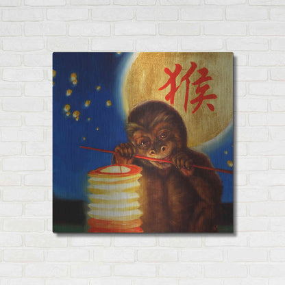 Luxe Metal Art 'Monkeyshine' by Lucia Heffernan, Metal Wall Art,36x36