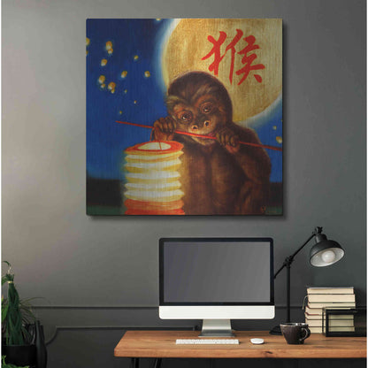 Luxe Metal Art 'Monkeyshine' by Lucia Heffernan, Metal Wall Art,36x36