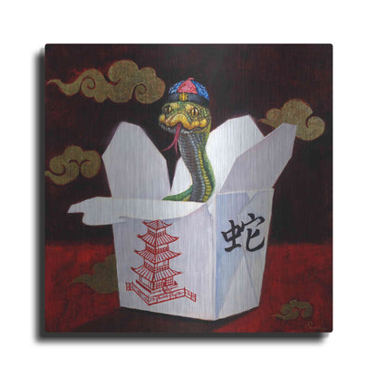 Luxe Metal Art 'Takeout with a Twist' by Lucia Heffernan, Metal Wall Art
