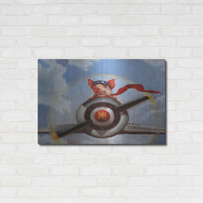 Luxe Metal Art 'When Pigs Fly' by Lucia Heffernan, Metal Wall Art,36x24