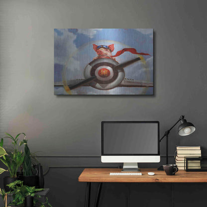 Luxe Metal Art 'When Pigs Fly' by Lucia Heffernan, Metal Wall Art,36x24