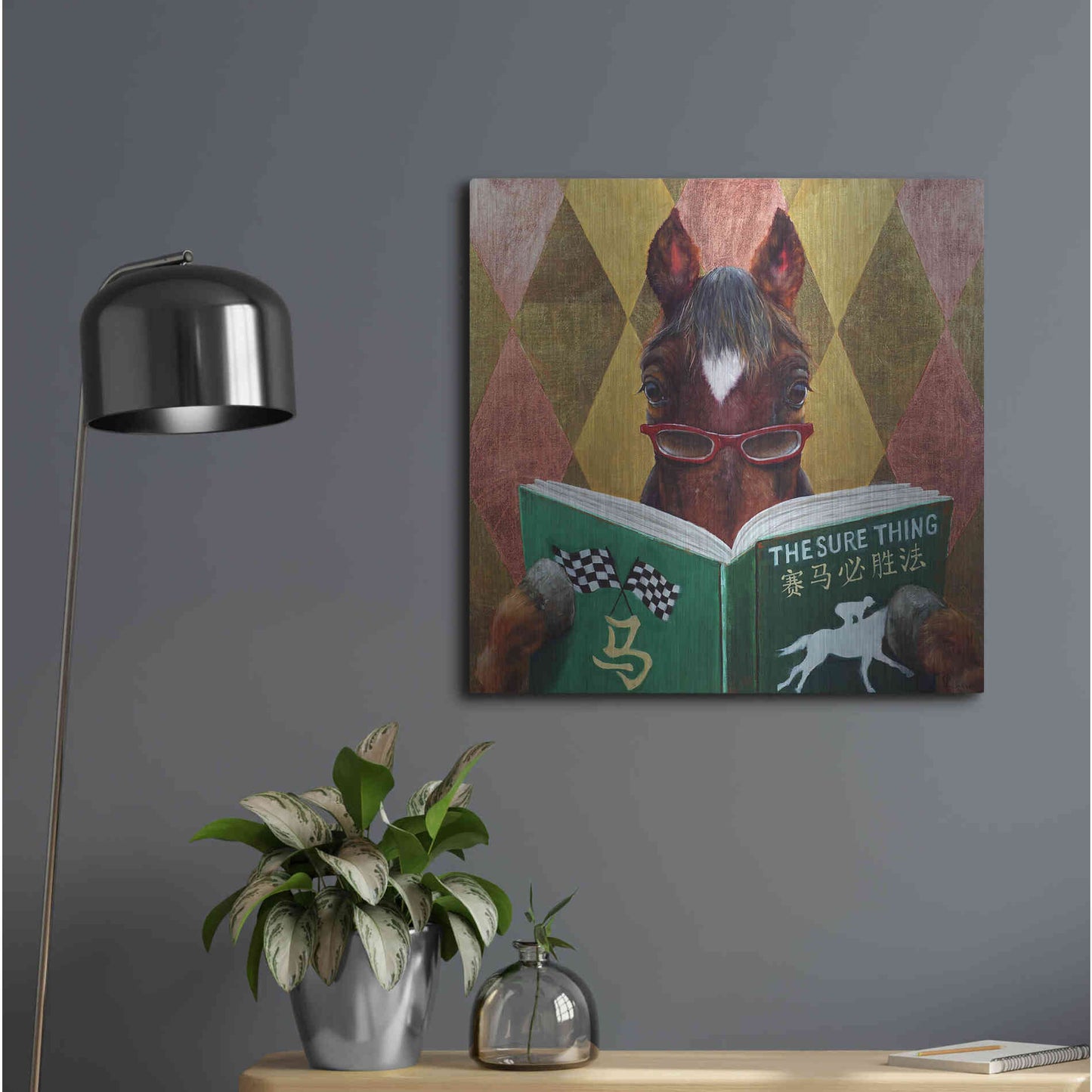 Luxe Metal Art 'Wise Bet' by Lucia Heffernan, Metal Wall Art,24x24