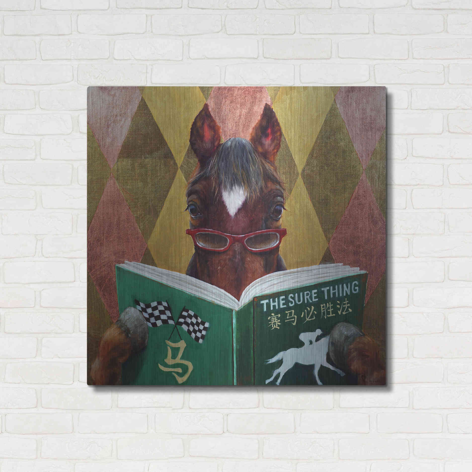 Luxe Metal Art 'Wise Bet' by Lucia Heffernan, Metal Wall Art,36x36