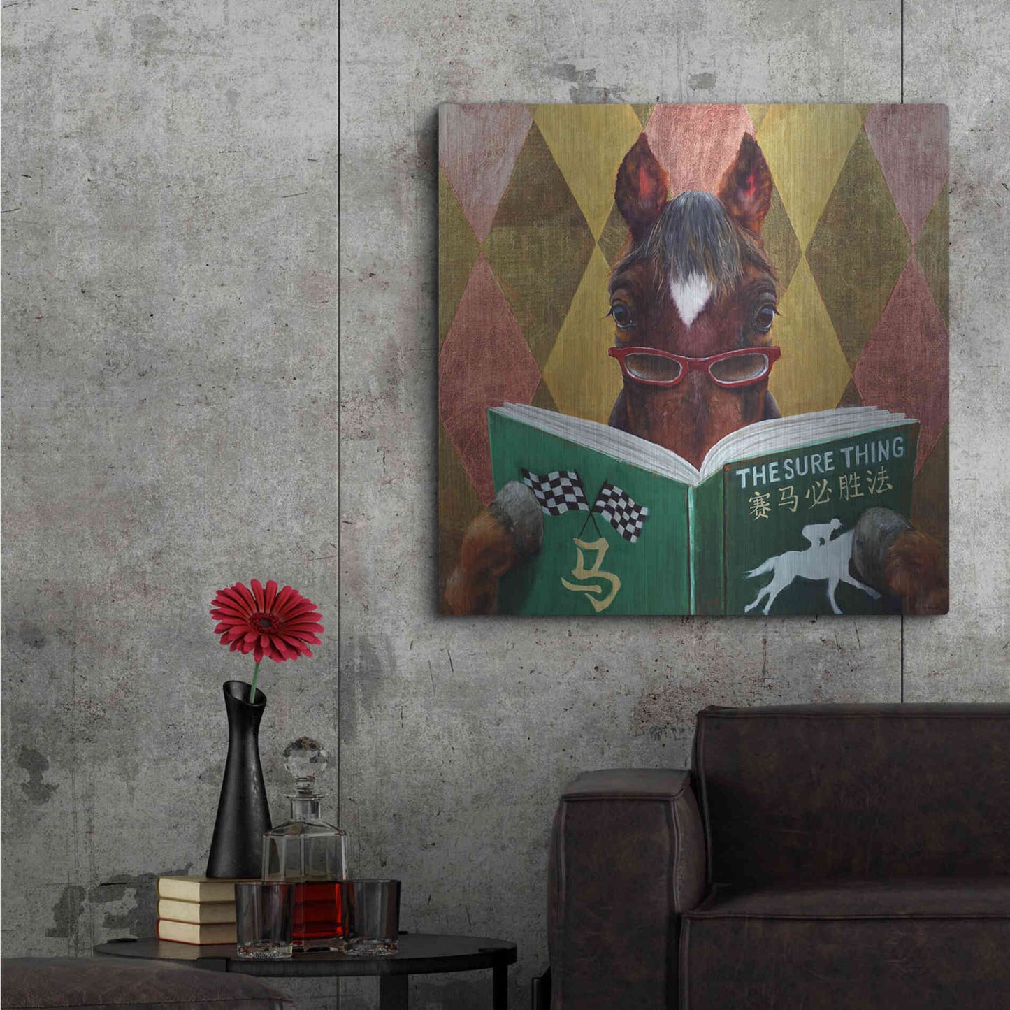 Luxe Metal Art 'Wise Bet' by Lucia Heffernan, Metal Wall Art,36x36