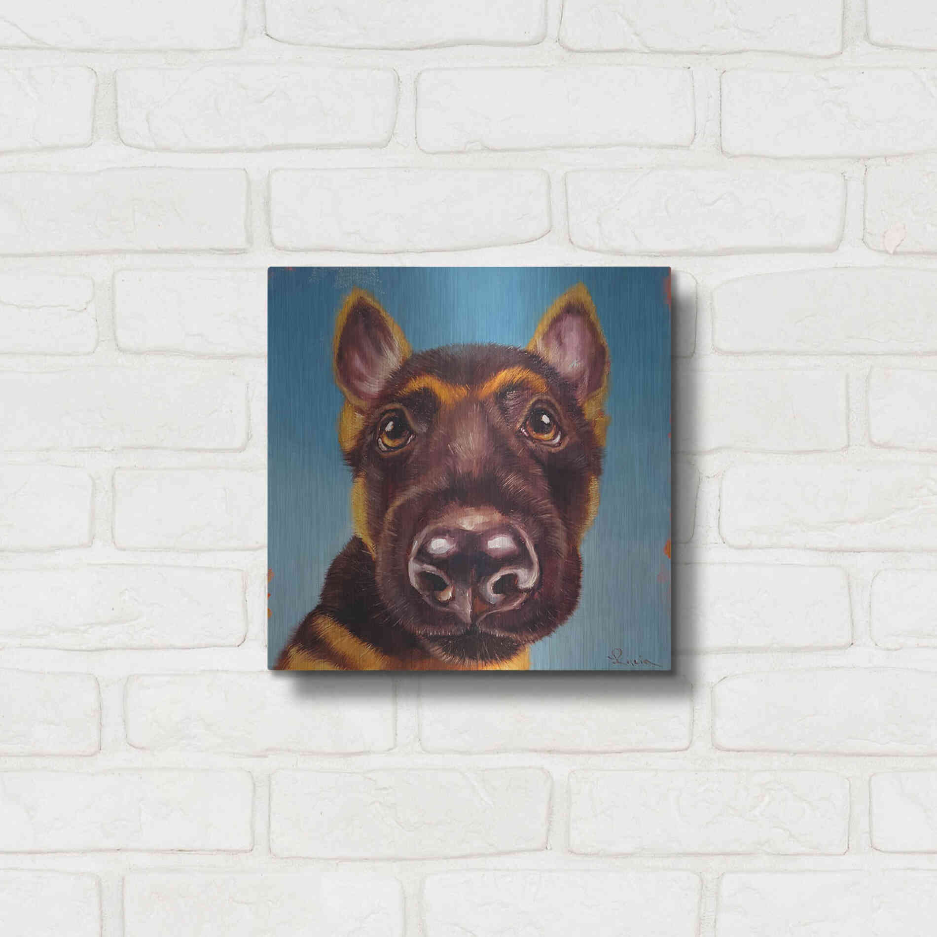 Luxe Metal Art 'Follow Your Nose 1' by Lucia Heffernan, Metal Wall Art,12x12