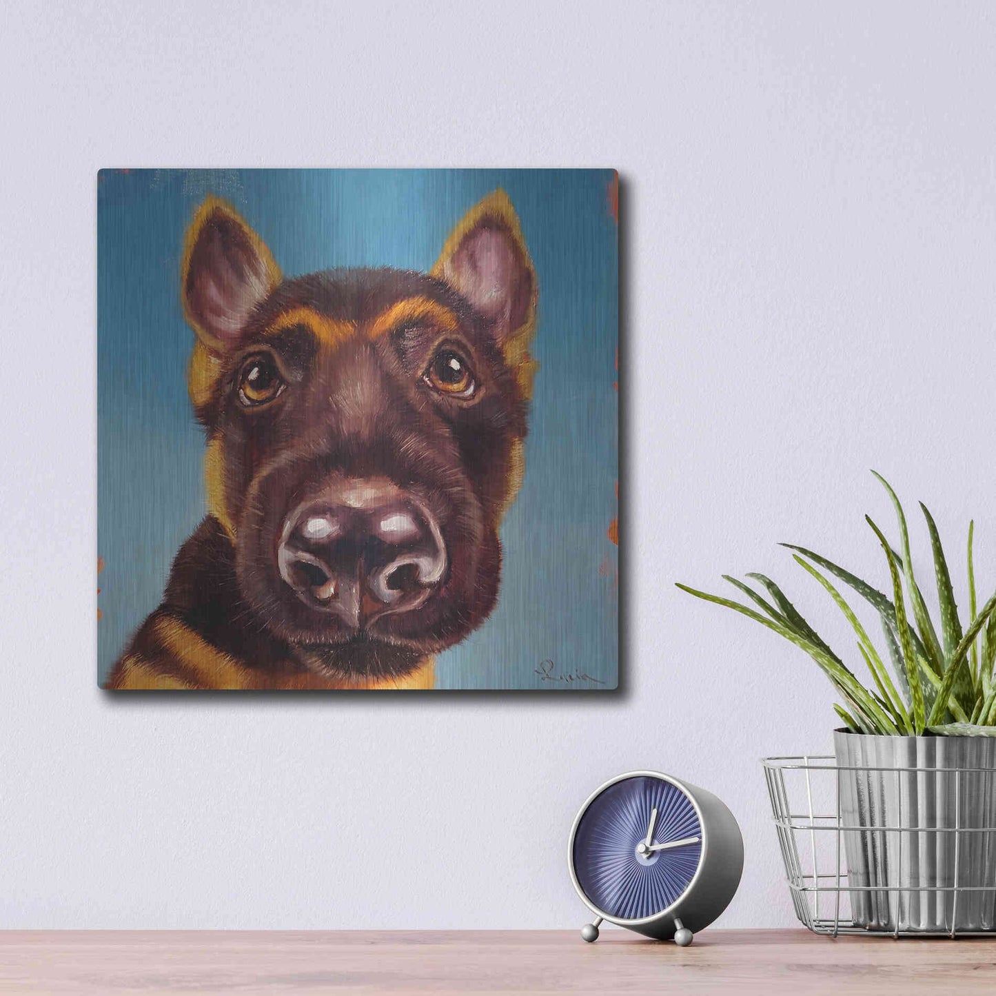 Luxe Metal Art 'Follow Your Nose 1' by Lucia Heffernan, Metal Wall Art,12x12