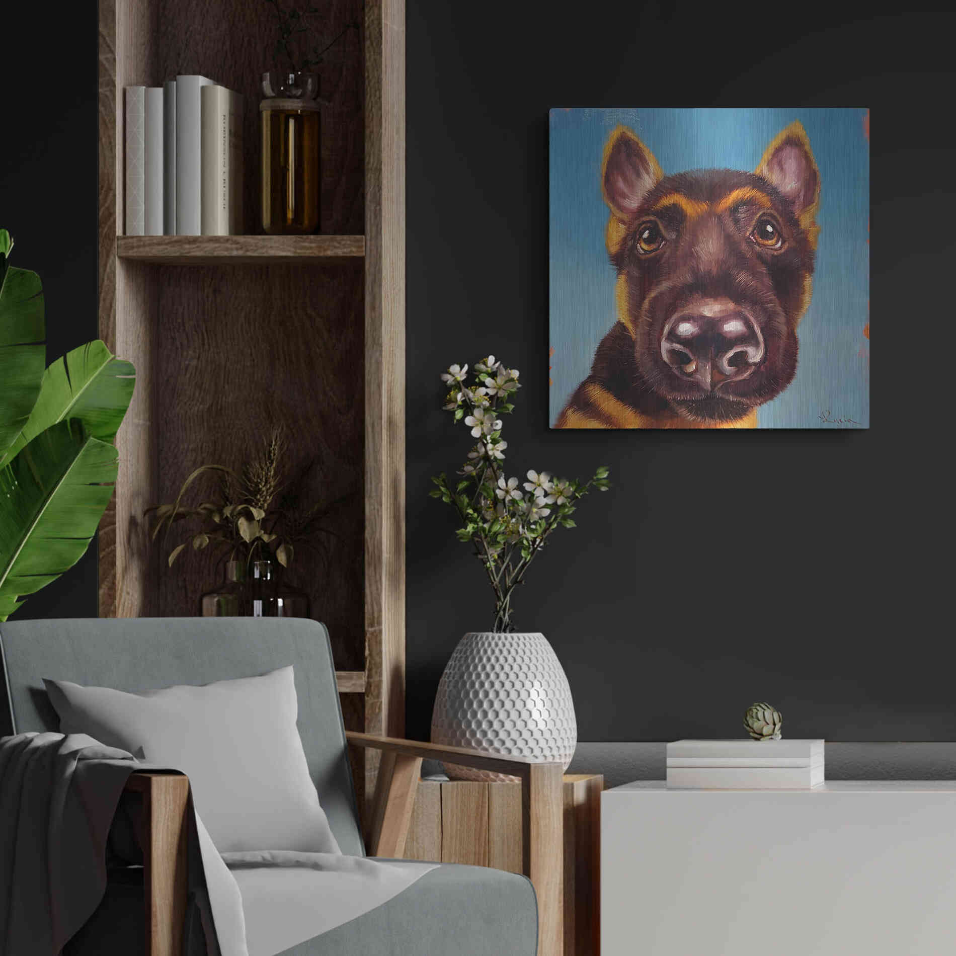 Luxe Metal Art 'Follow Your Nose 1' by Lucia Heffernan, Metal Wall Art,24x24