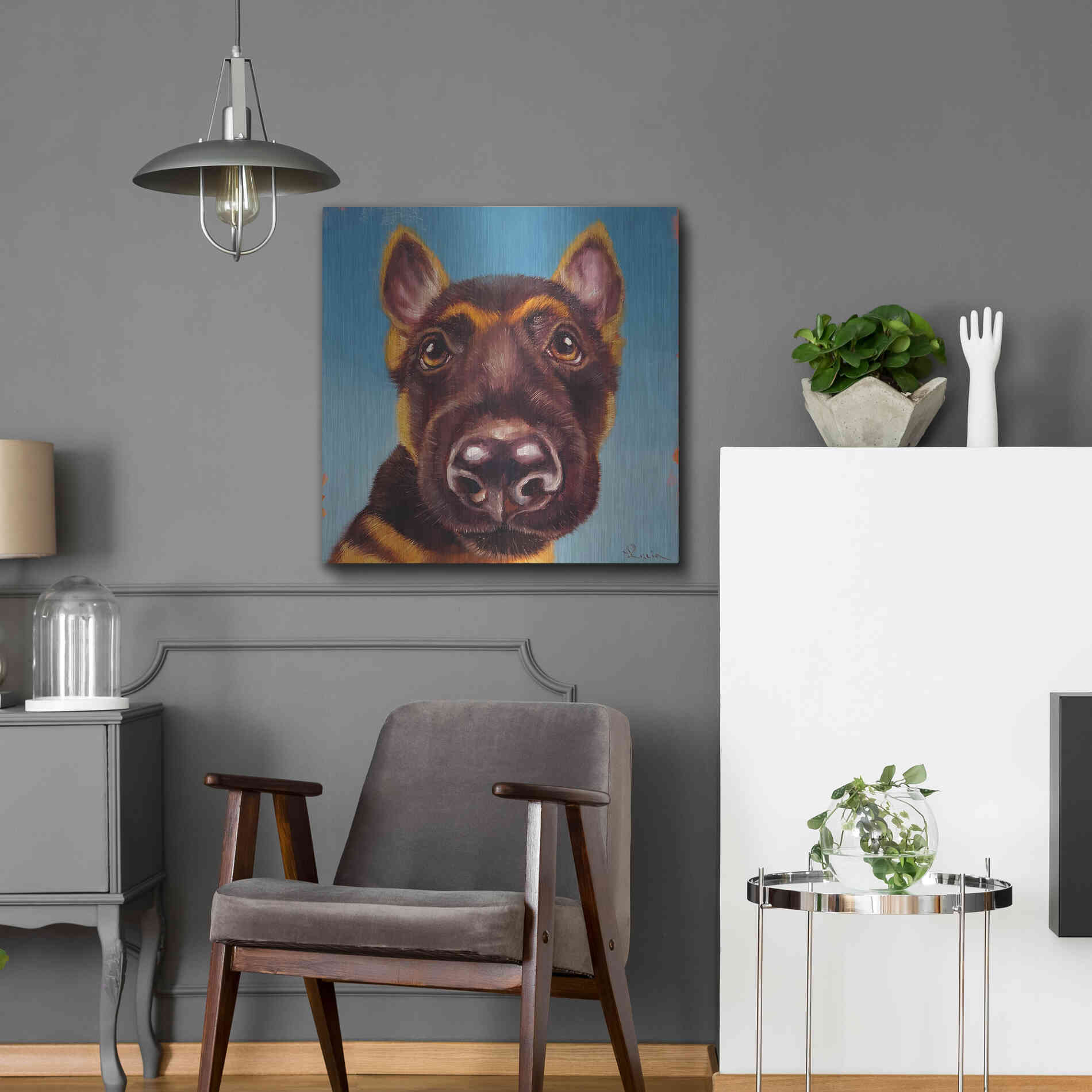 Luxe Metal Art 'Follow Your Nose 1' by Lucia Heffernan, Metal Wall Art,24x24