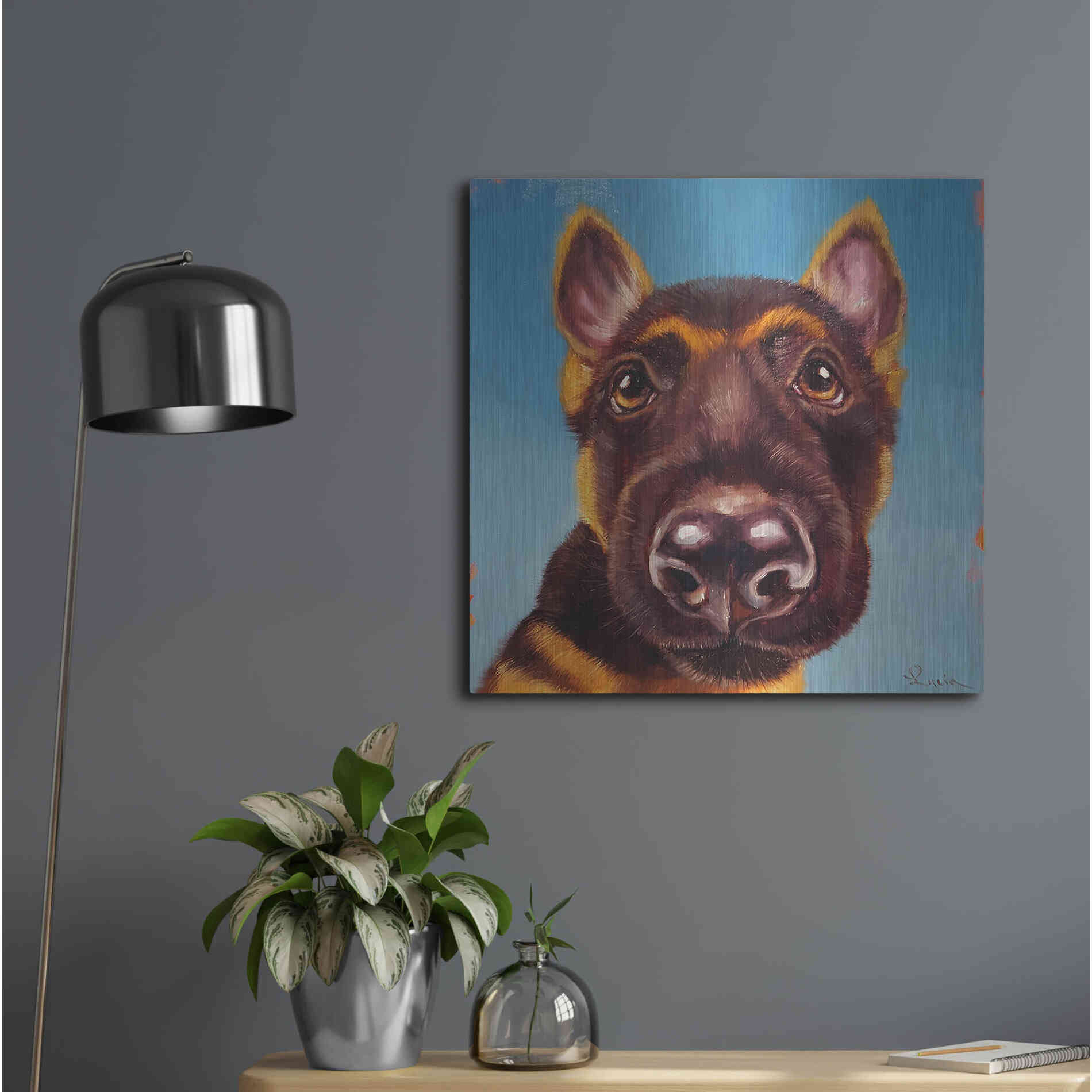 Luxe Metal Art 'Follow Your Nose 1' by Lucia Heffernan, Metal Wall Art,24x24