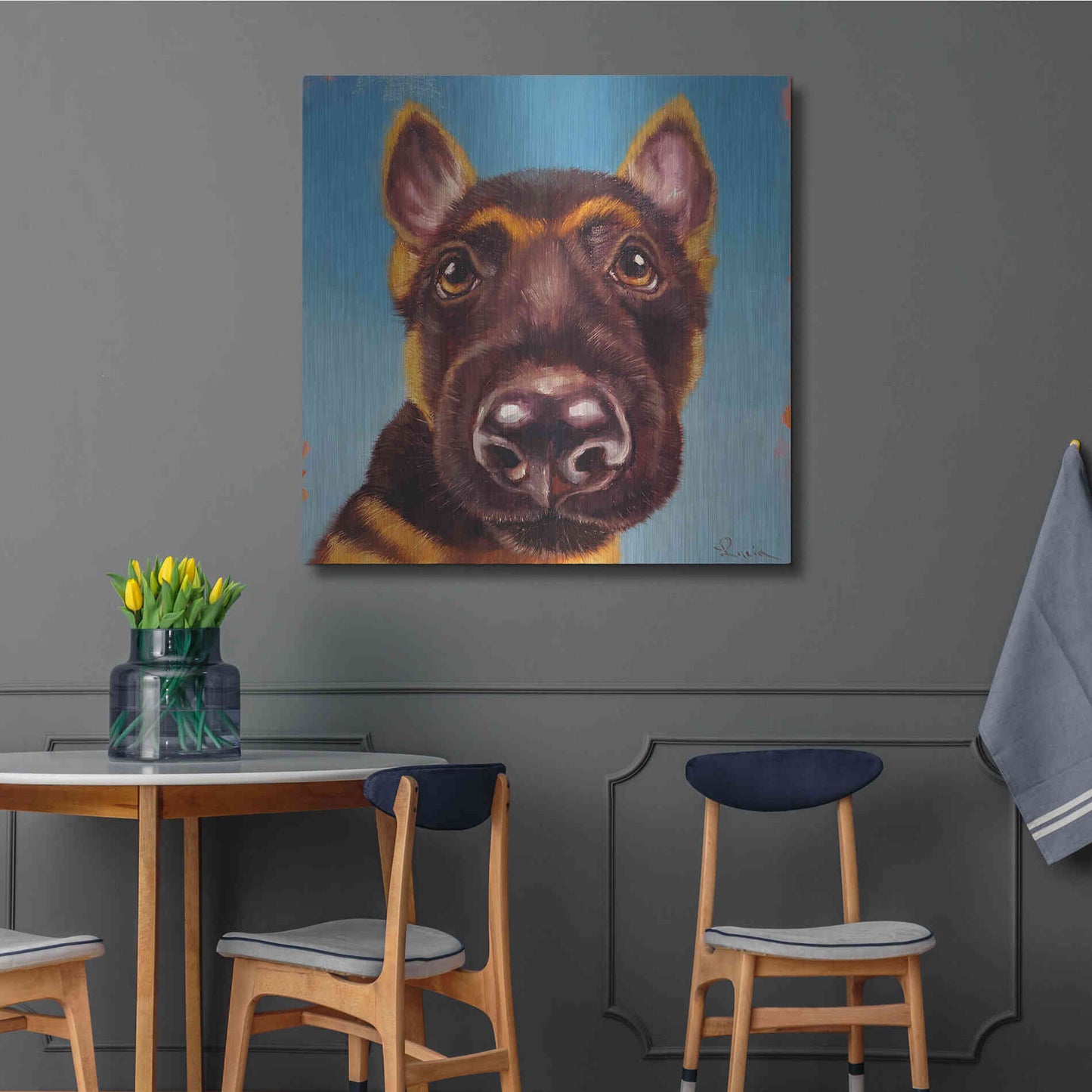 Luxe Metal Art 'Follow Your Nose 1' by Lucia Heffernan, Metal Wall Art,36x36