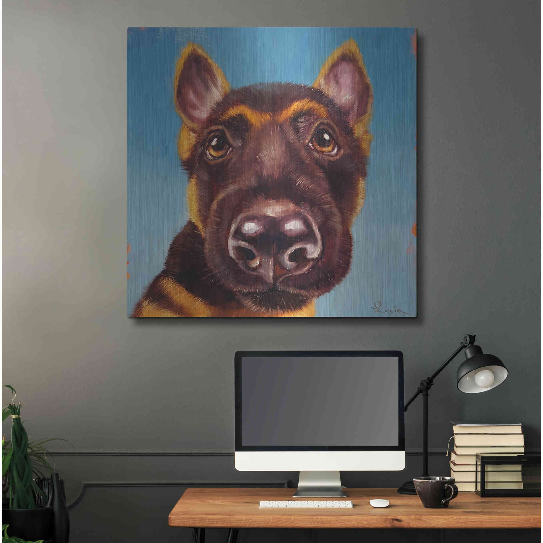 Luxe Metal Art 'Follow Your Nose 1' by Lucia Heffernan, Metal Wall Art,36x36