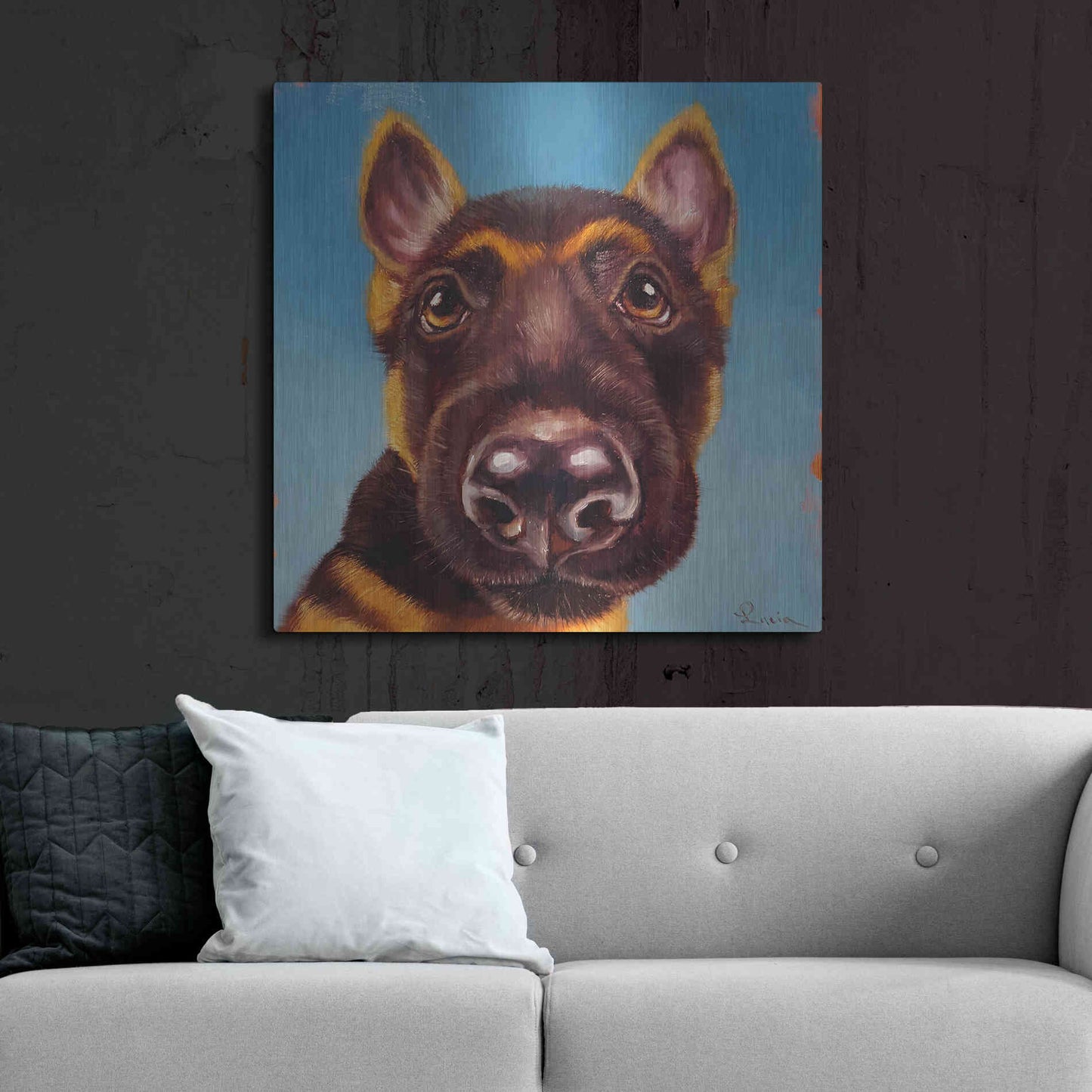 Luxe Metal Art 'Follow Your Nose 1' by Lucia Heffernan, Metal Wall Art,36x36