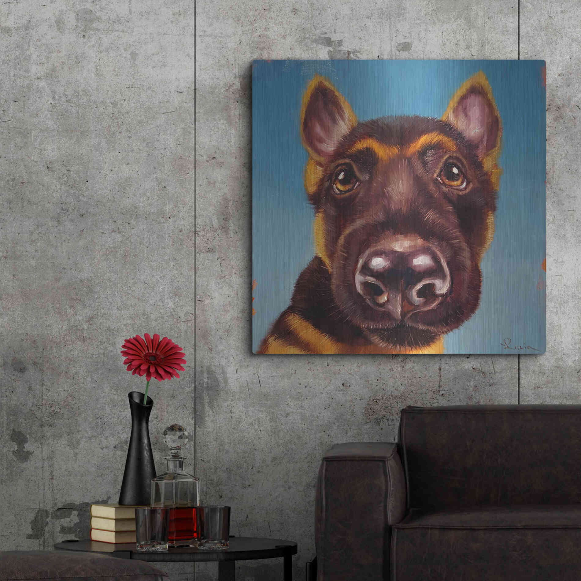 Luxe Metal Art 'Follow Your Nose 1' by Lucia Heffernan, Metal Wall Art,36x36