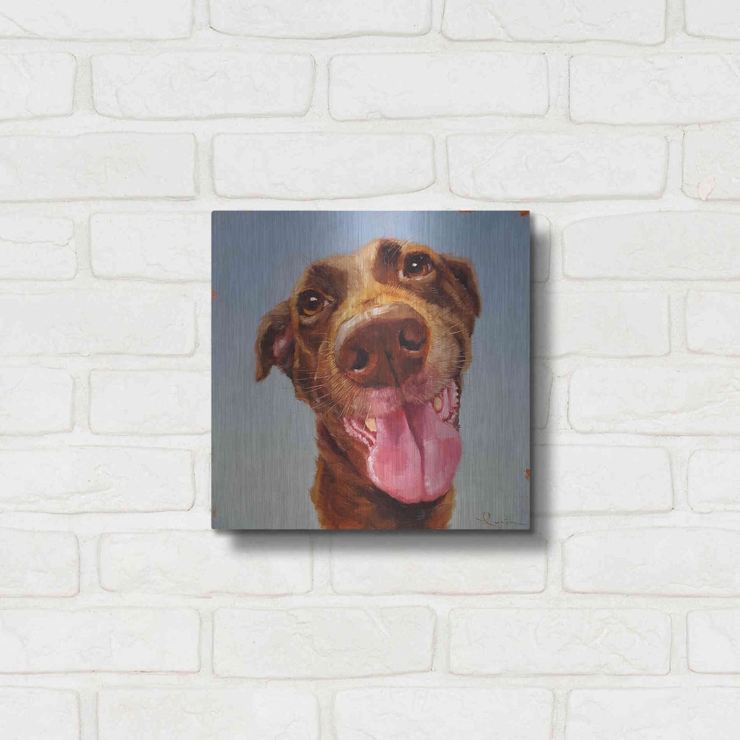 Luxe Metal Art 'Follow Your Nose 5' by Lucia Heffernan, Metal Wall Art,12x12