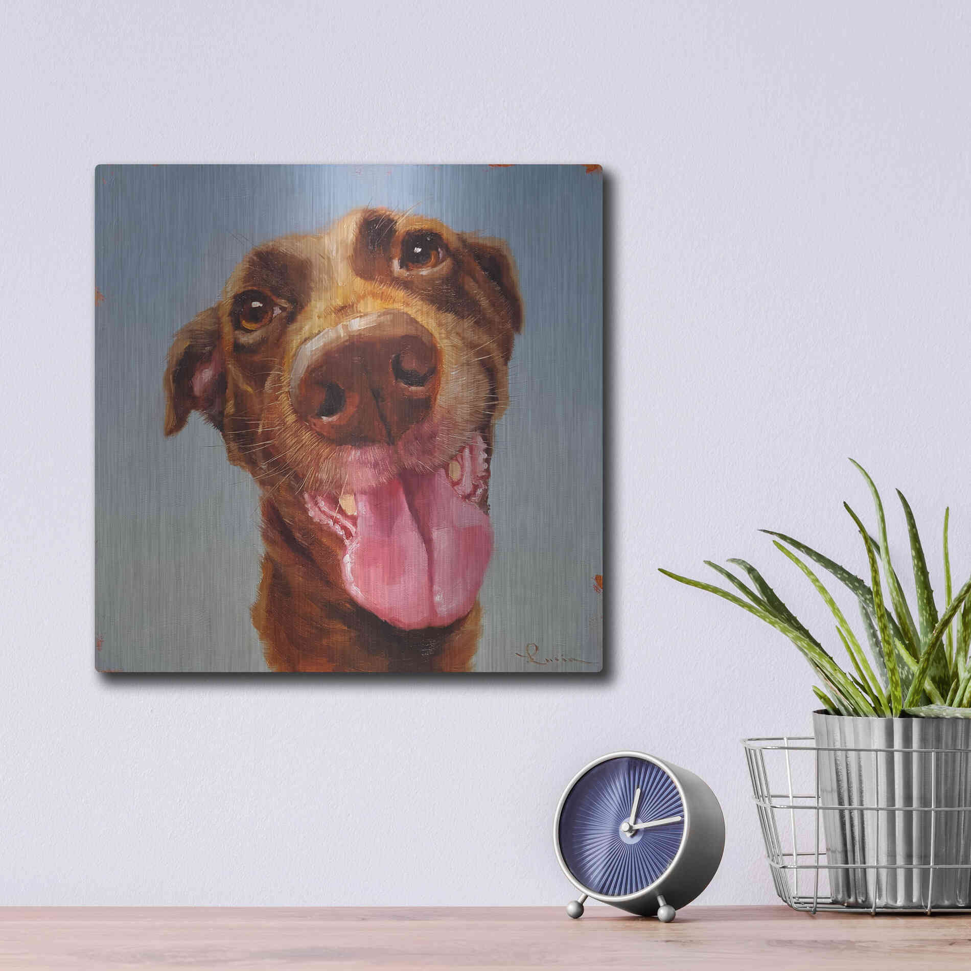 Luxe Metal Art 'Follow Your Nose 5' by Lucia Heffernan, Metal Wall Art,12x12