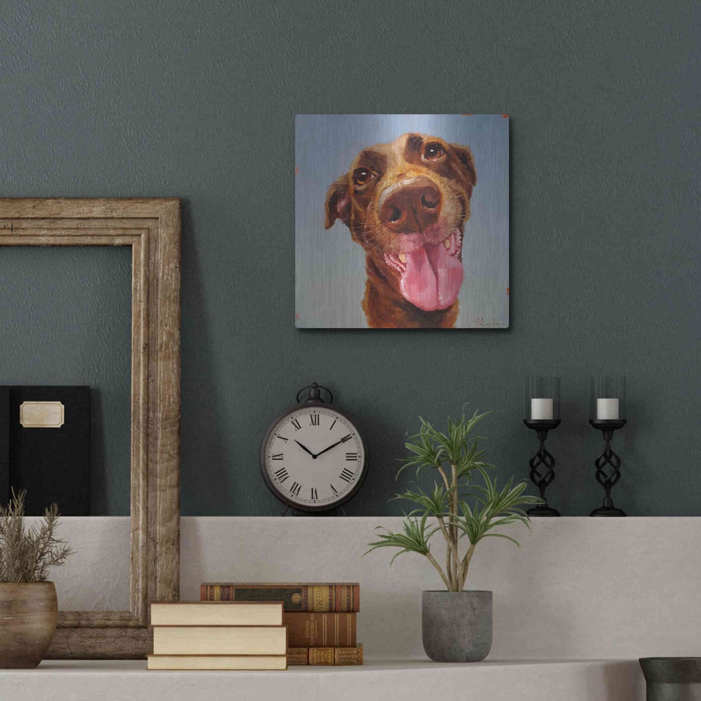 Luxe Metal Art 'Follow Your Nose 5' by Lucia Heffernan, Metal Wall Art,12x12