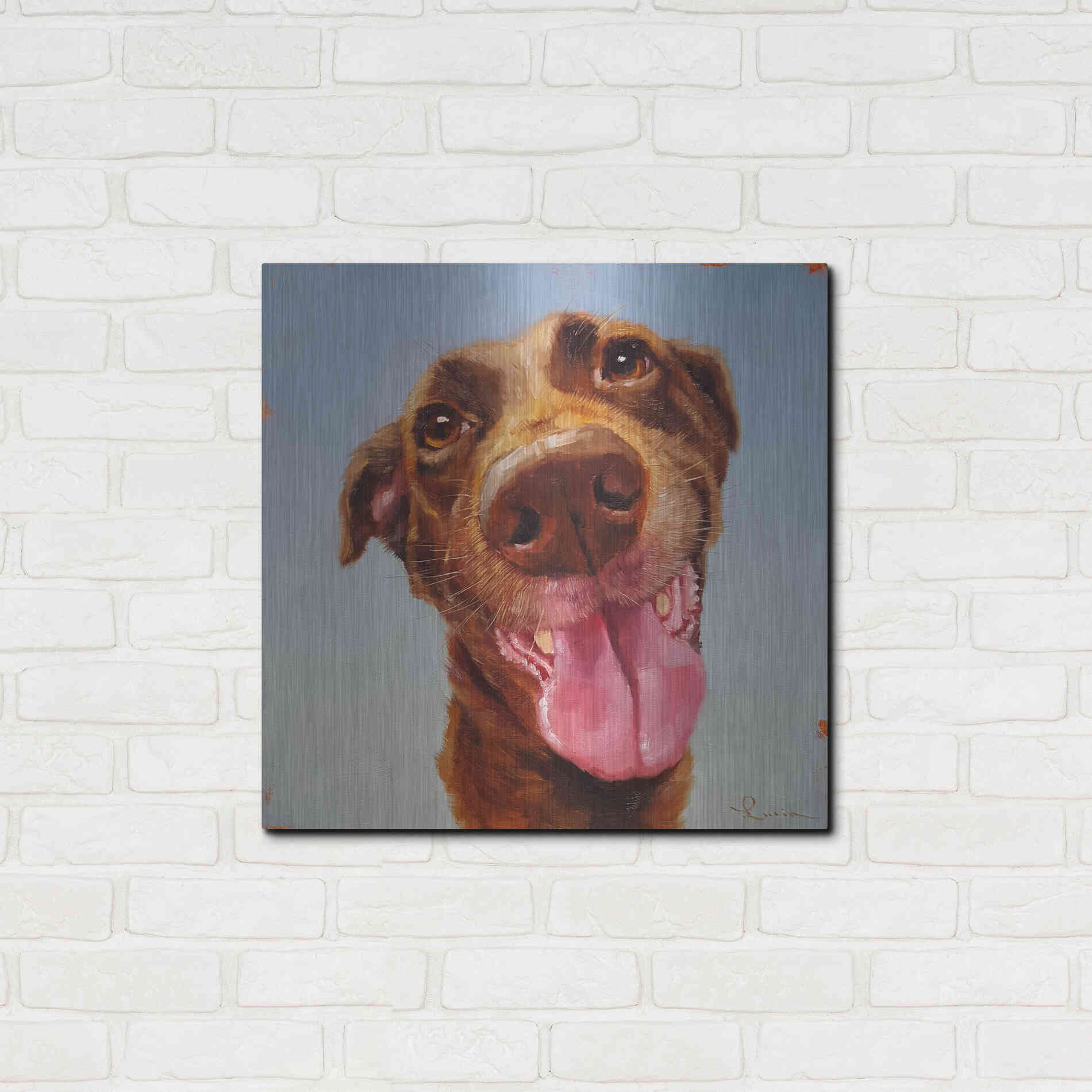 Luxe Metal Art 'Follow Your Nose 5' by Lucia Heffernan, Metal Wall Art,24x24