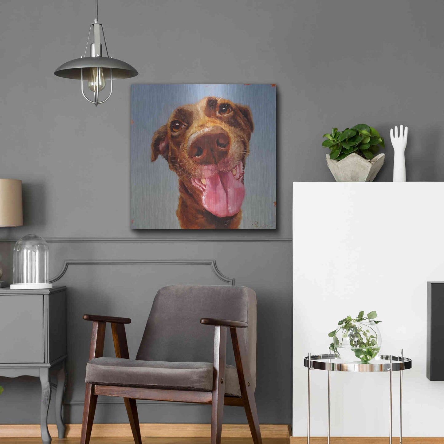 Luxe Metal Art 'Follow Your Nose 5' by Lucia Heffernan, Metal Wall Art,24x24