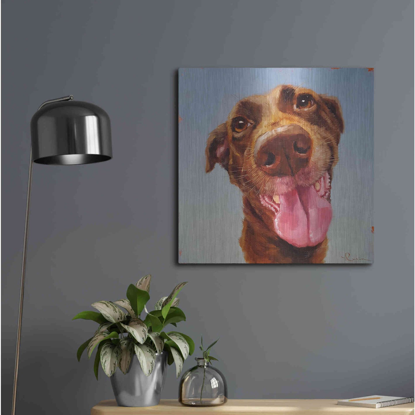 Luxe Metal Art 'Follow Your Nose 5' by Lucia Heffernan, Metal Wall Art,24x24