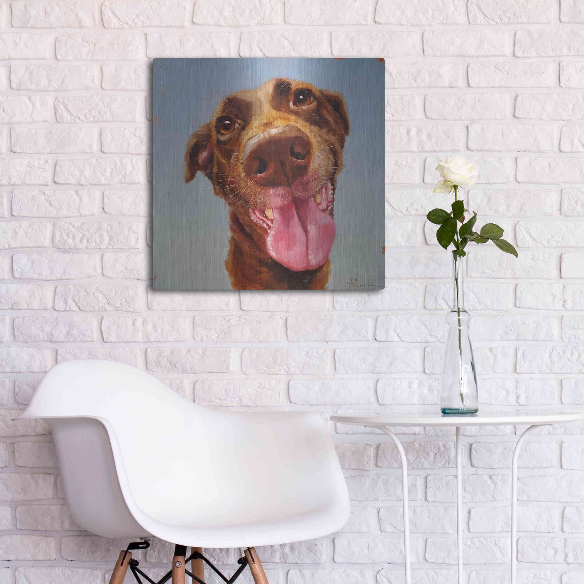 Luxe Metal Art 'Follow Your Nose 5' by Lucia Heffernan, Metal Wall Art,24x24