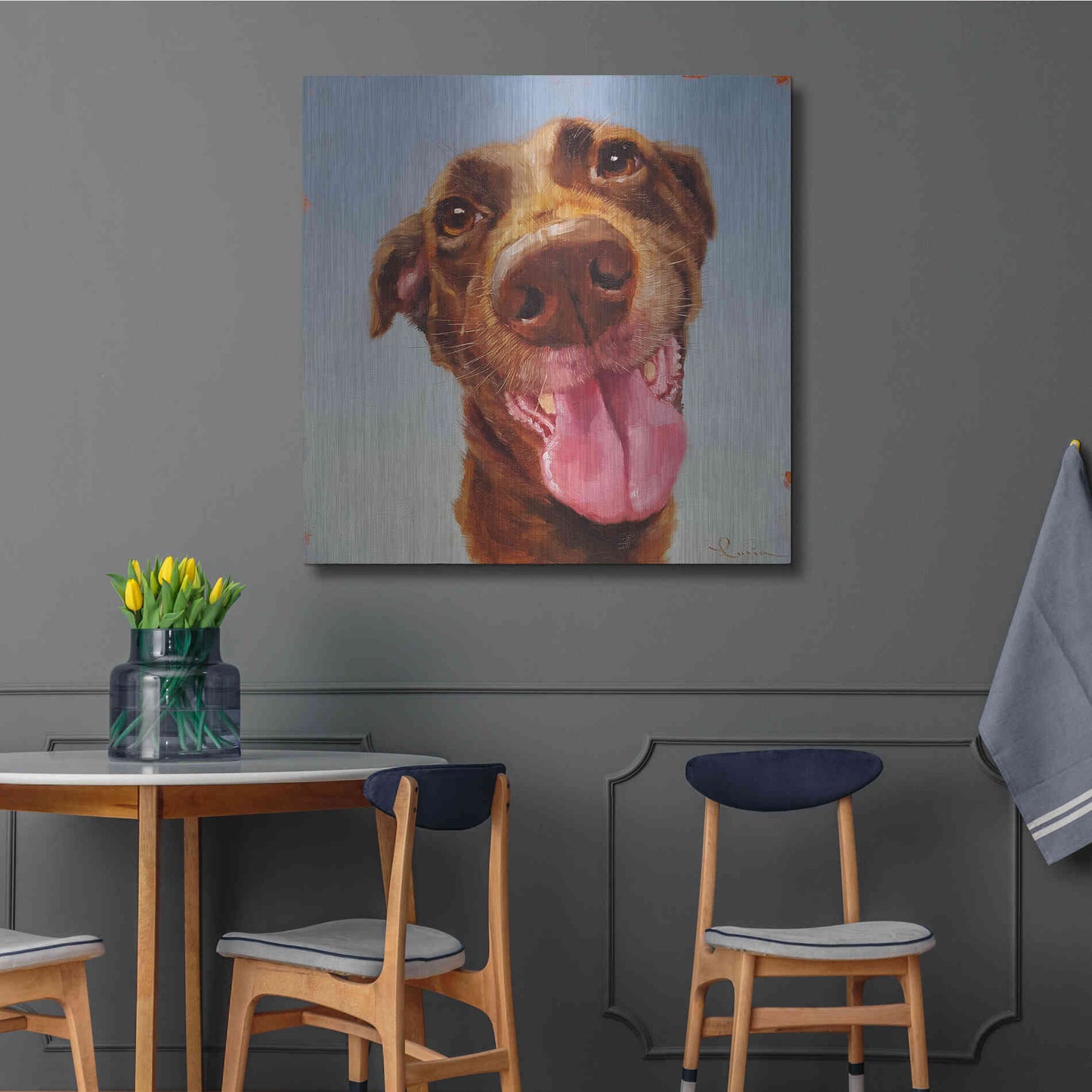 Luxe Metal Art 'Follow Your Nose 5' by Lucia Heffernan, Metal Wall Art,36x36