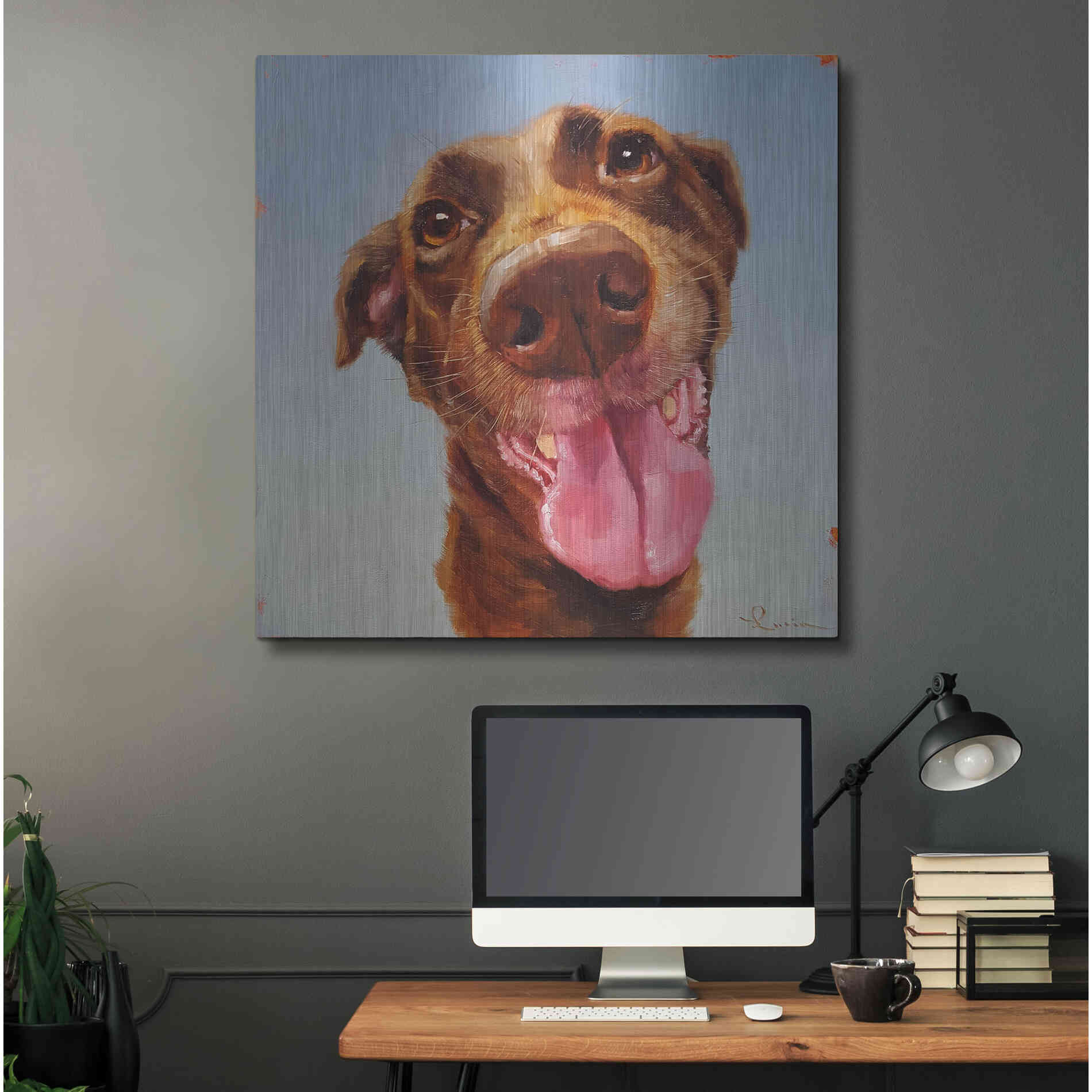 Luxe Metal Art 'Follow Your Nose 5' by Lucia Heffernan, Metal Wall Art,36x36