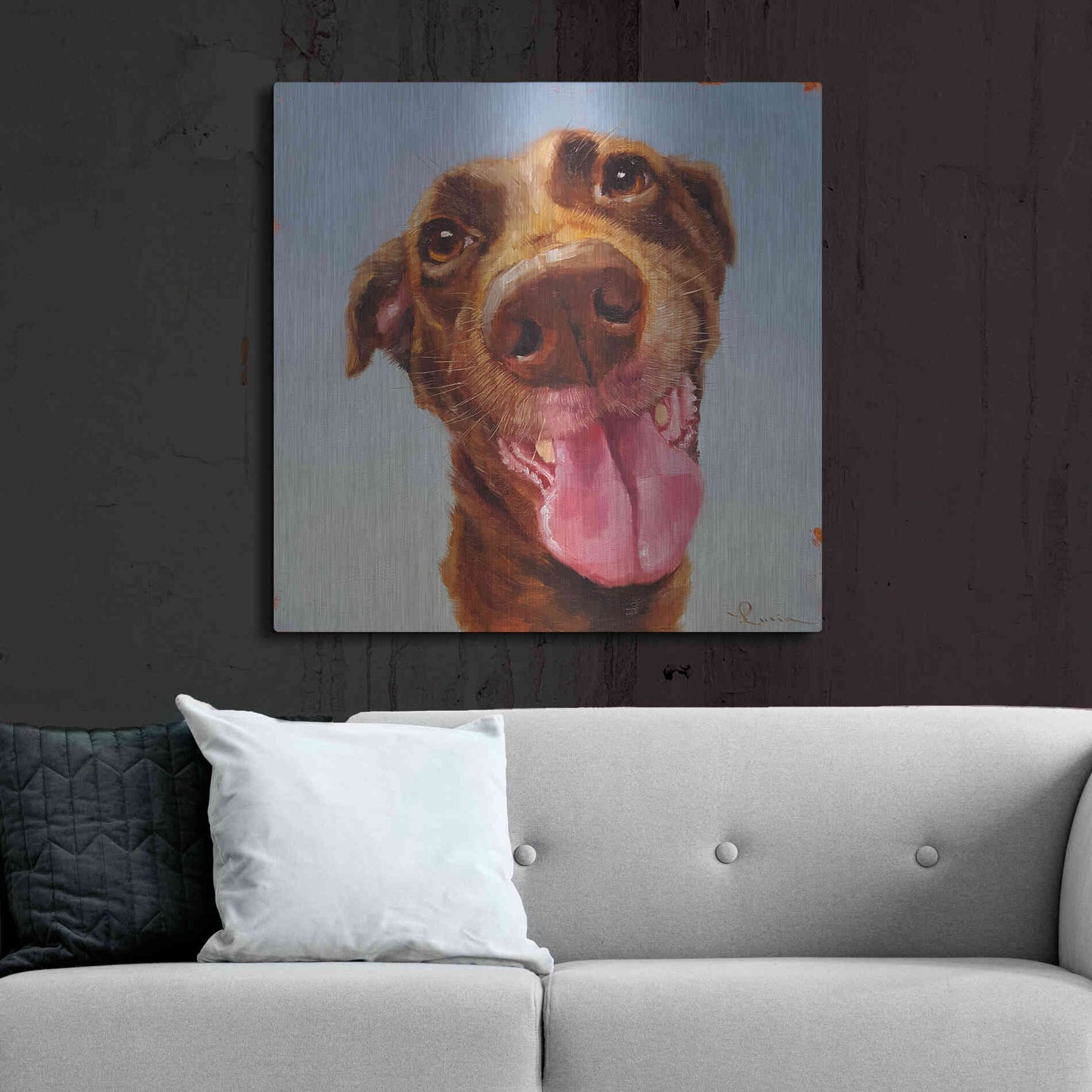 Luxe Metal Art 'Follow Your Nose 5' by Lucia Heffernan, Metal Wall Art,36x36