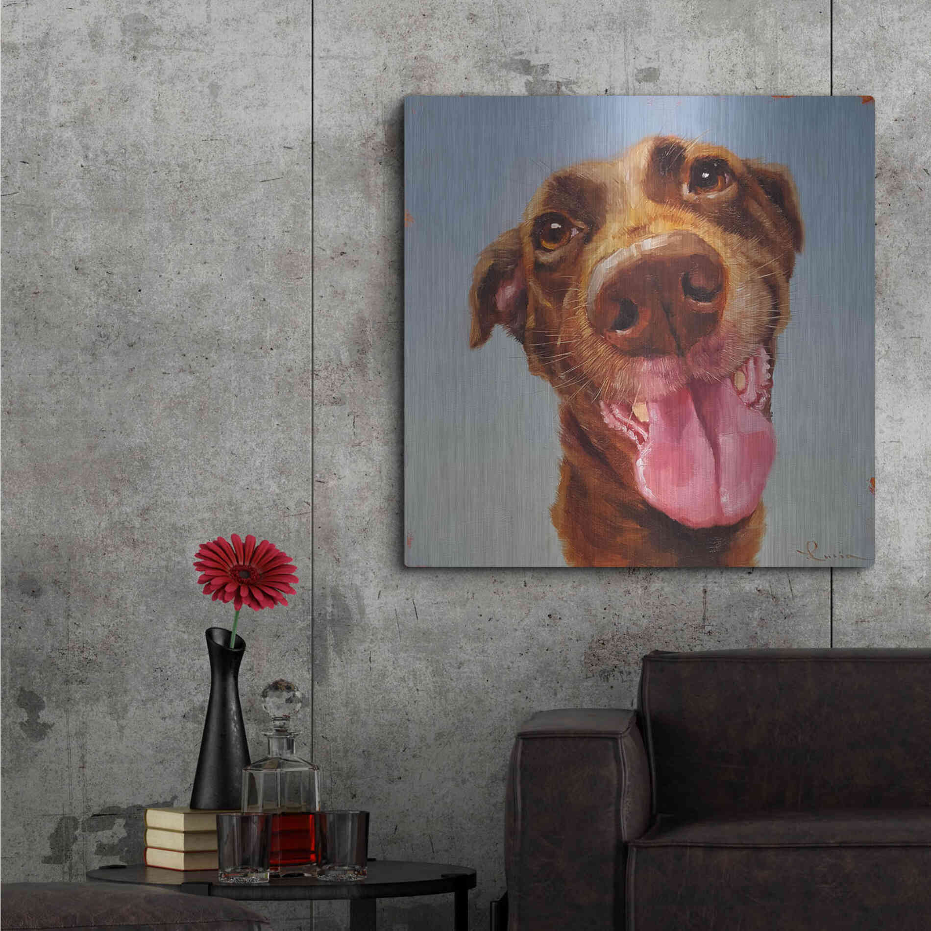 Luxe Metal Art 'Follow Your Nose 5' by Lucia Heffernan, Metal Wall Art,36x36