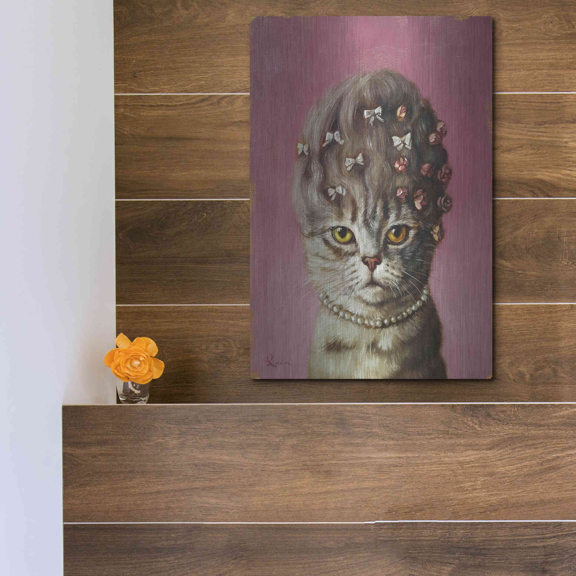 Luxe Metal Art 'Marie Catoinette' by Lucia Heffernan, Metal Wall Art,12x16