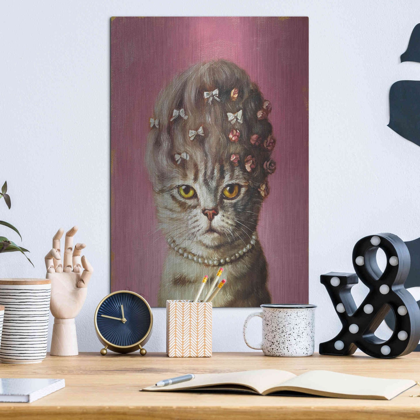 Luxe Metal Art 'Marie Catoinette' by Lucia Heffernan, Metal Wall Art,12x16