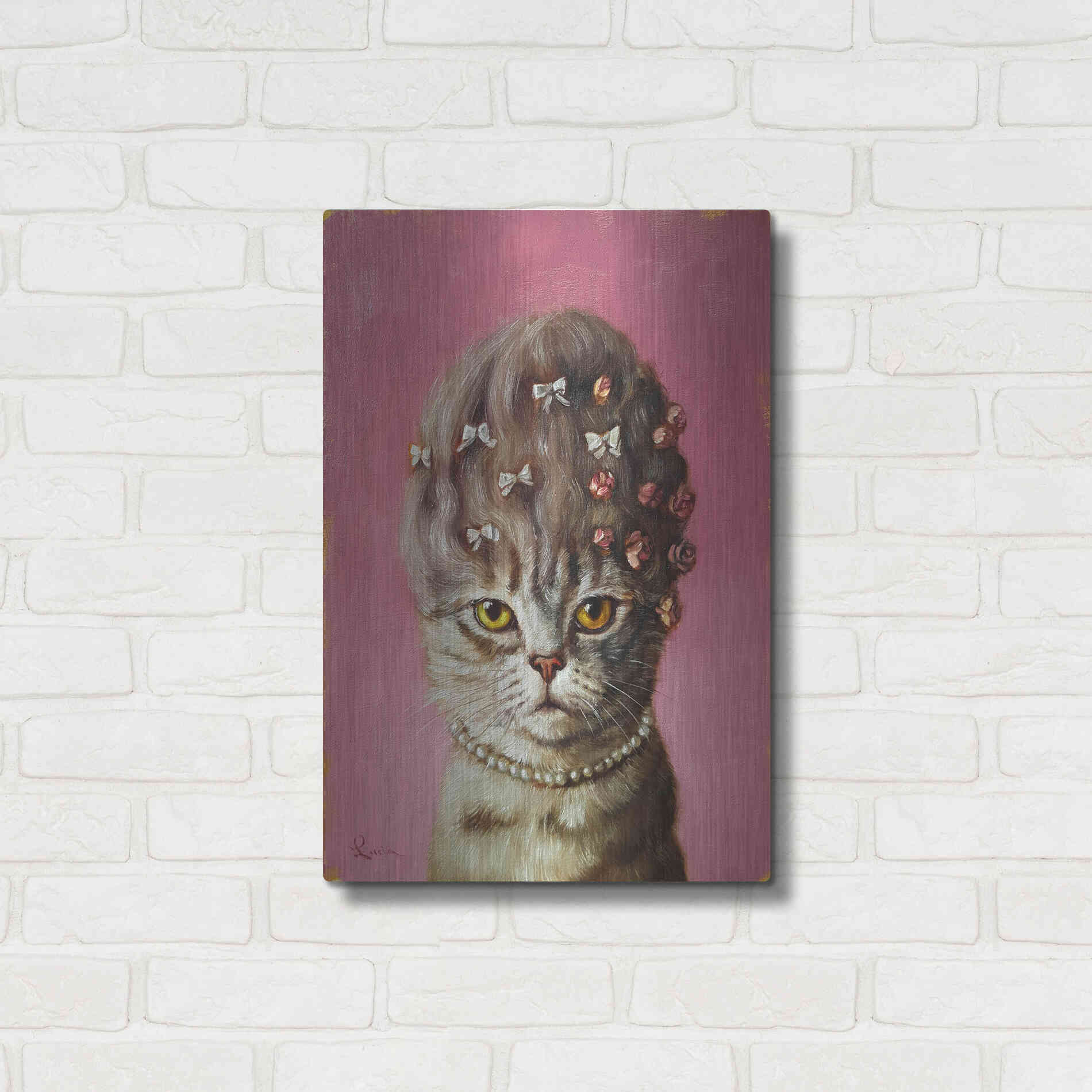 Luxe Metal Art 'Marie Catoinette' by Lucia Heffernan, Metal Wall Art,16x24