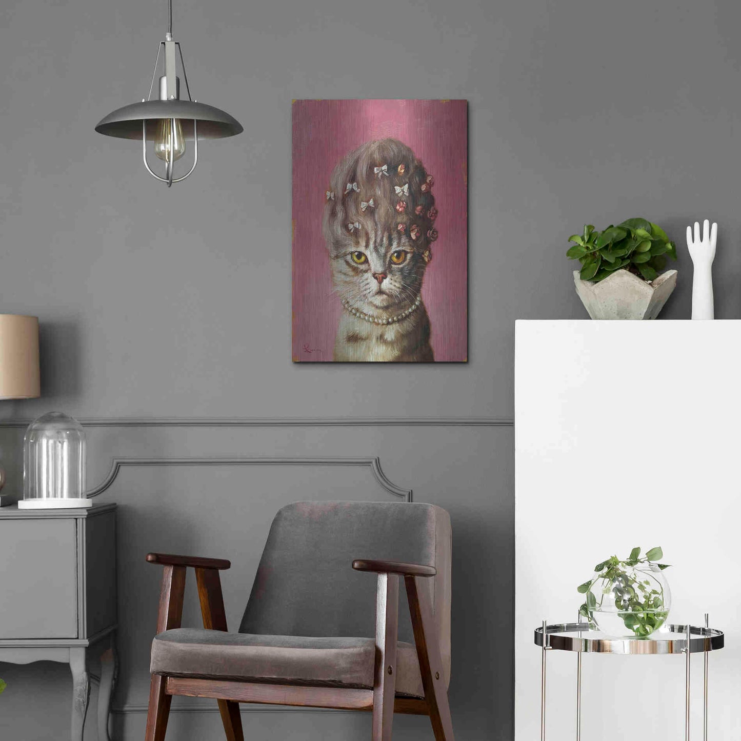 Luxe Metal Art 'Marie Catoinette' by Lucia Heffernan, Metal Wall Art,16x24