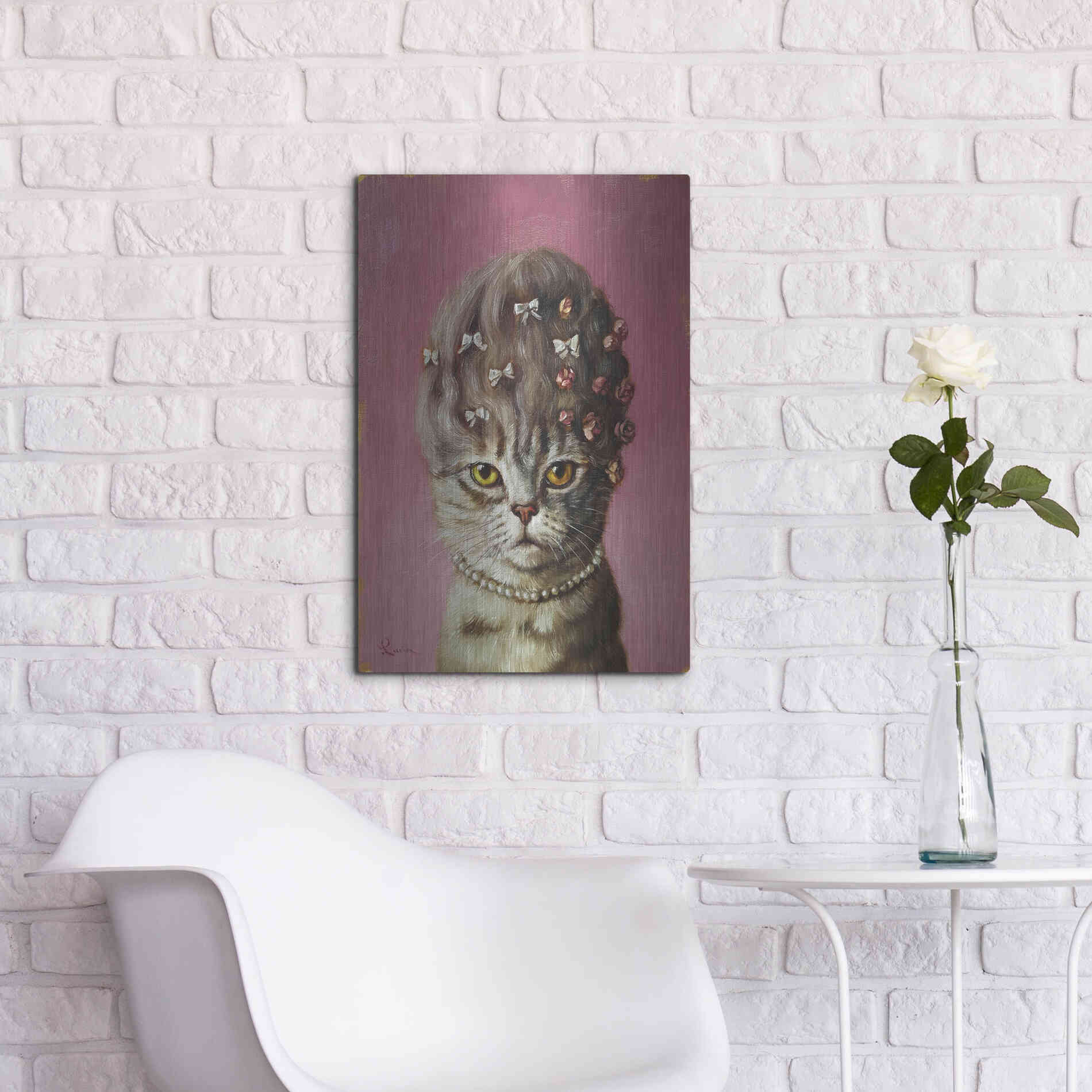 Luxe Metal Art 'Marie Catoinette' by Lucia Heffernan, Metal Wall Art,16x24