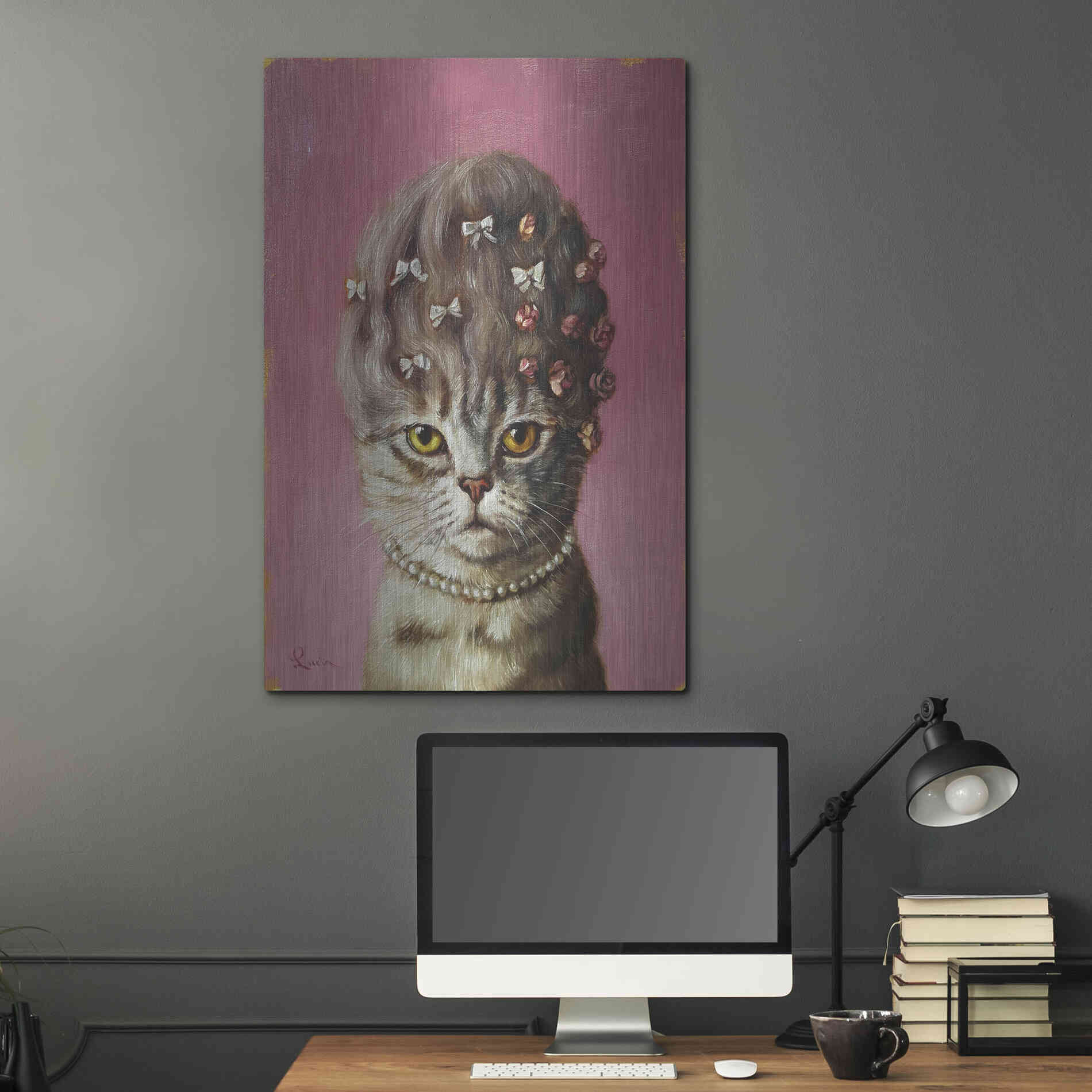 Luxe Metal Art 'Marie Catoinette' by Lucia Heffernan, Metal Wall Art,24x36