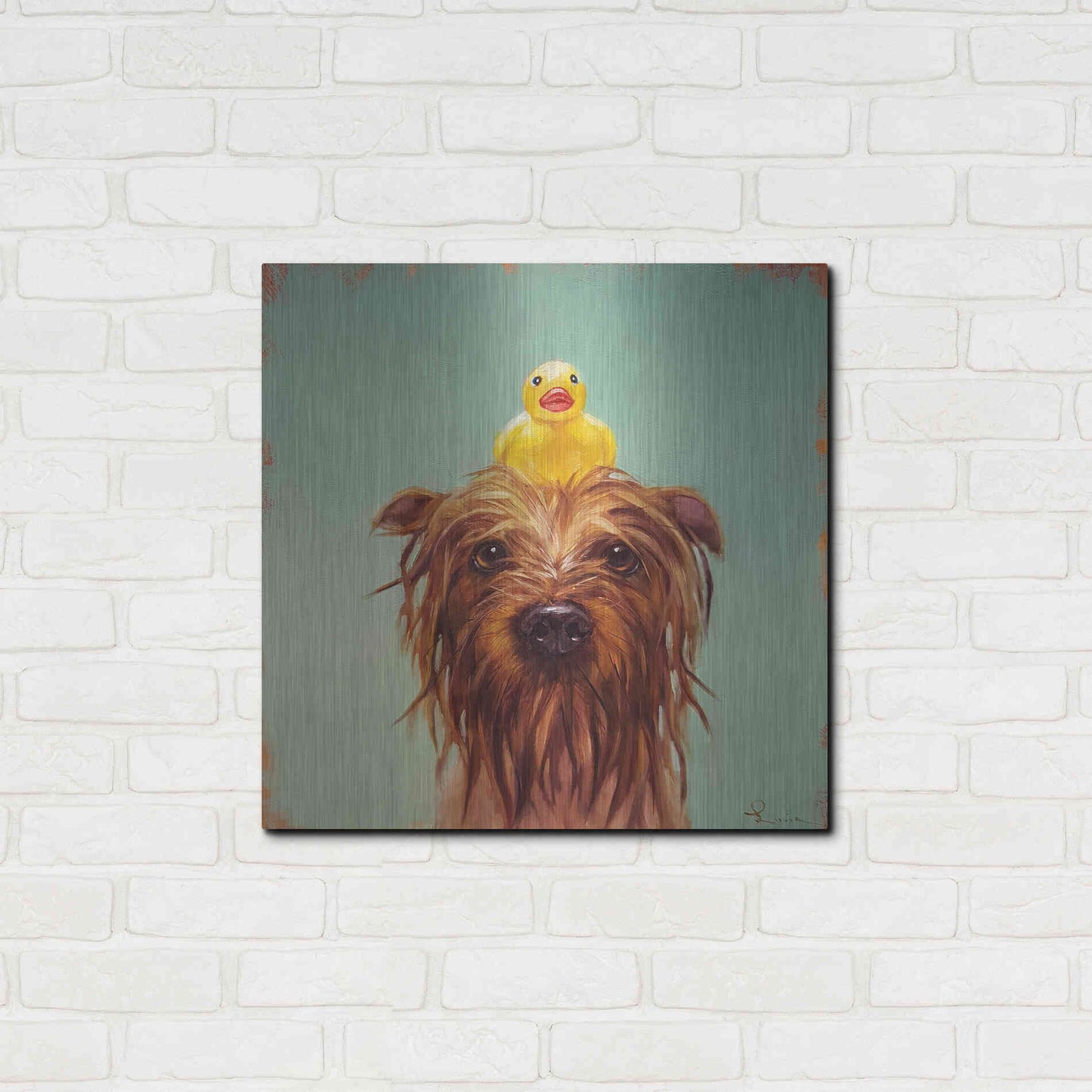 Luxe Metal Art 'Bath Time' by Lucia Heffernan, Metal Wall Art,24x24