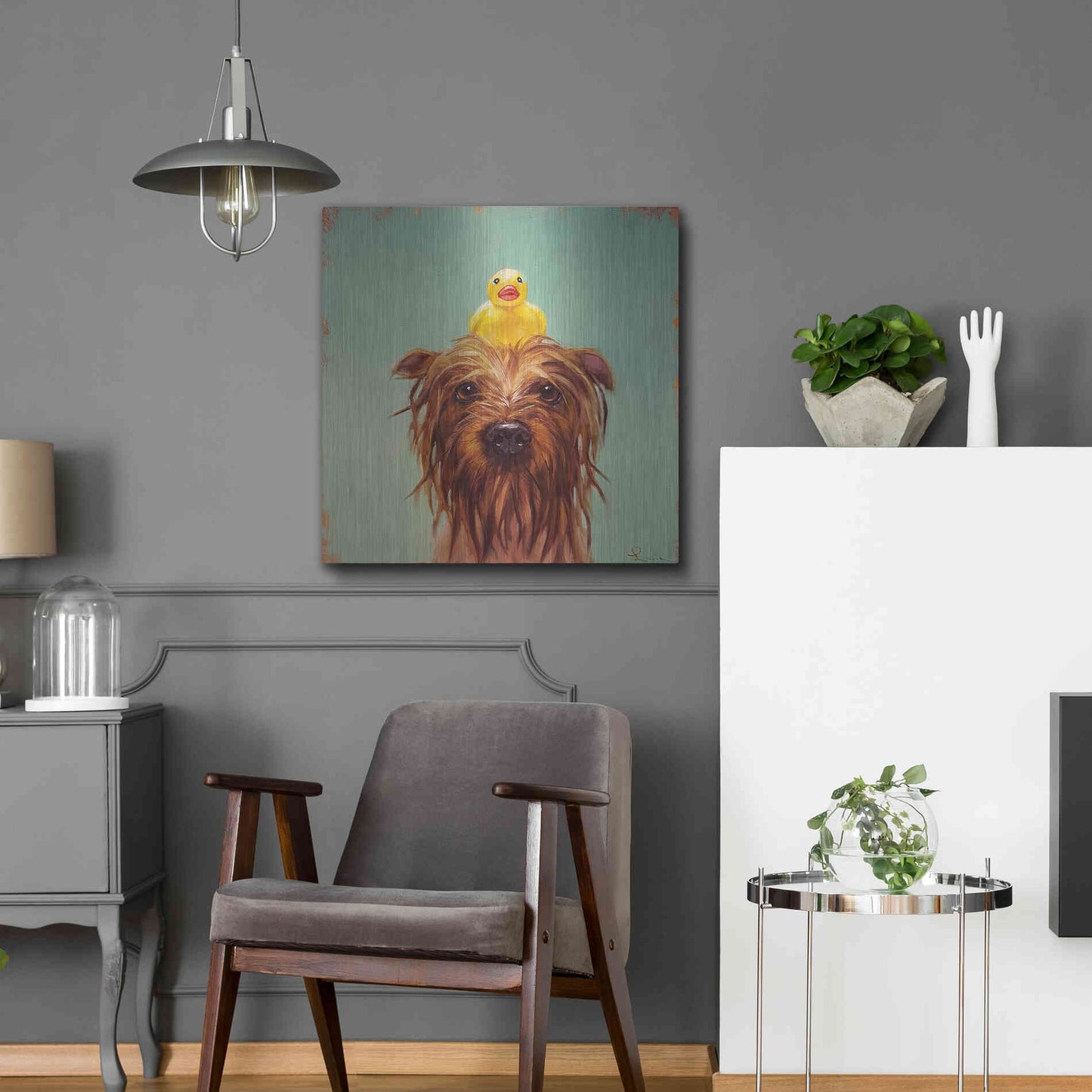 Luxe Metal Art 'Bath Time' by Lucia Heffernan, Metal Wall Art,24x24