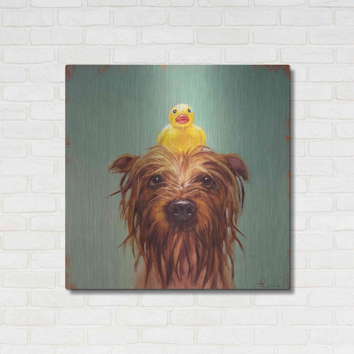 Luxe Metal Art 'Bath Time' by Lucia Heffernan, Metal Wall Art,36x36