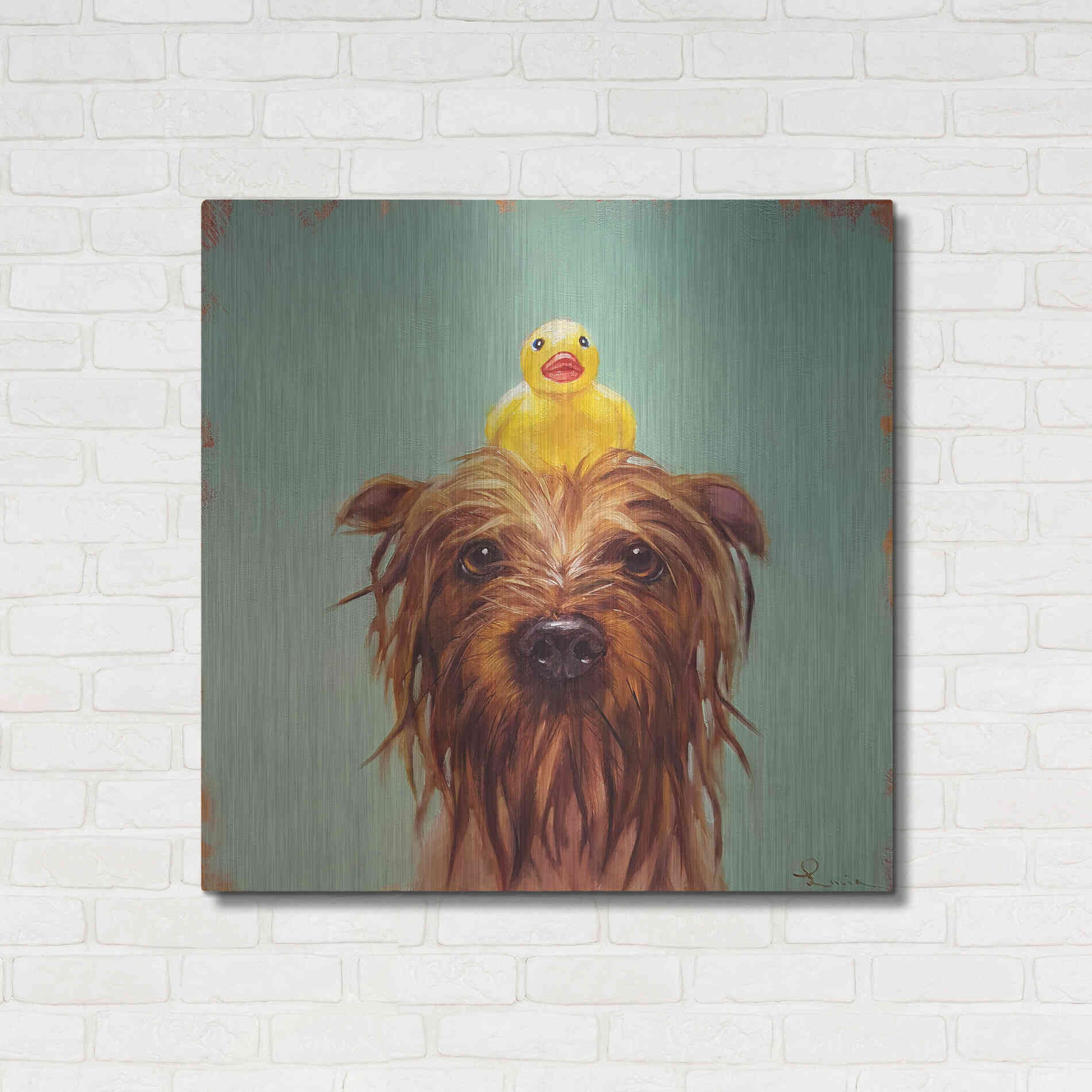 Luxe Metal Art 'Bath Time' by Lucia Heffernan, Metal Wall Art,36x36