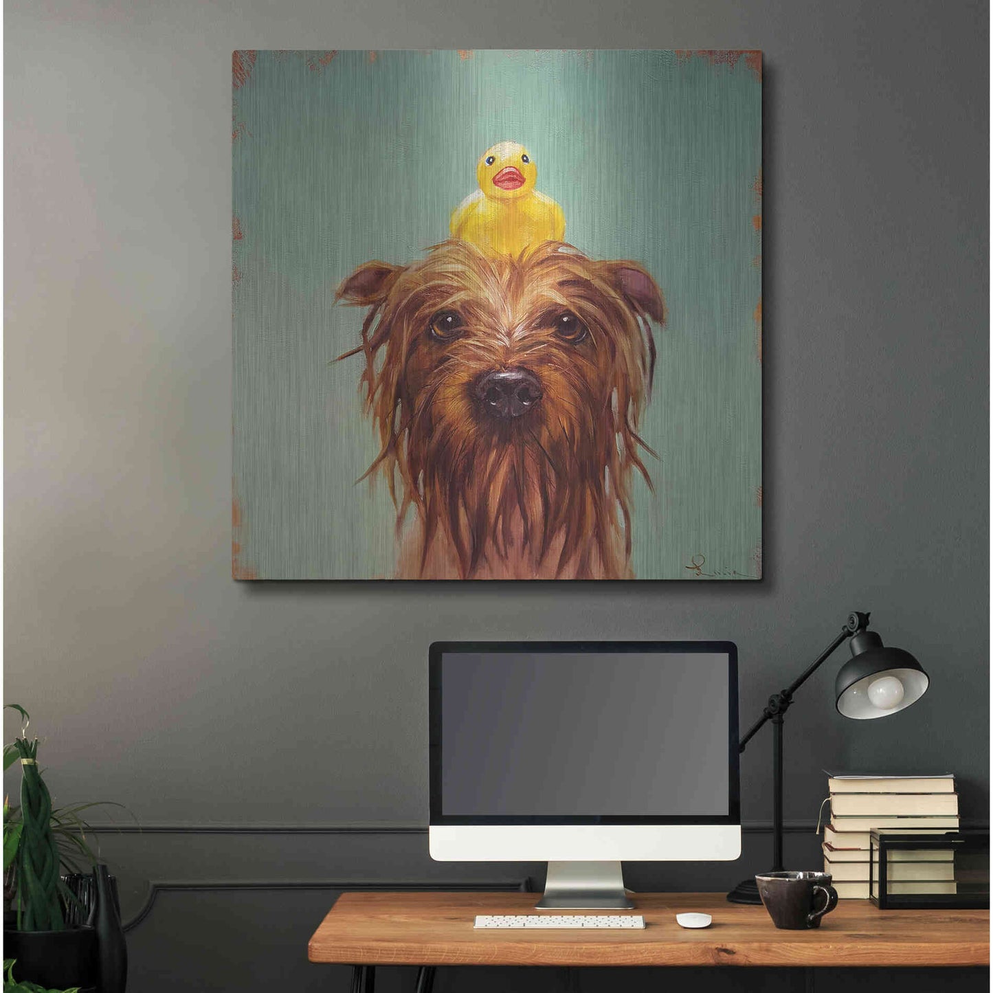 Luxe Metal Art 'Bath Time' by Lucia Heffernan, Metal Wall Art,36x36