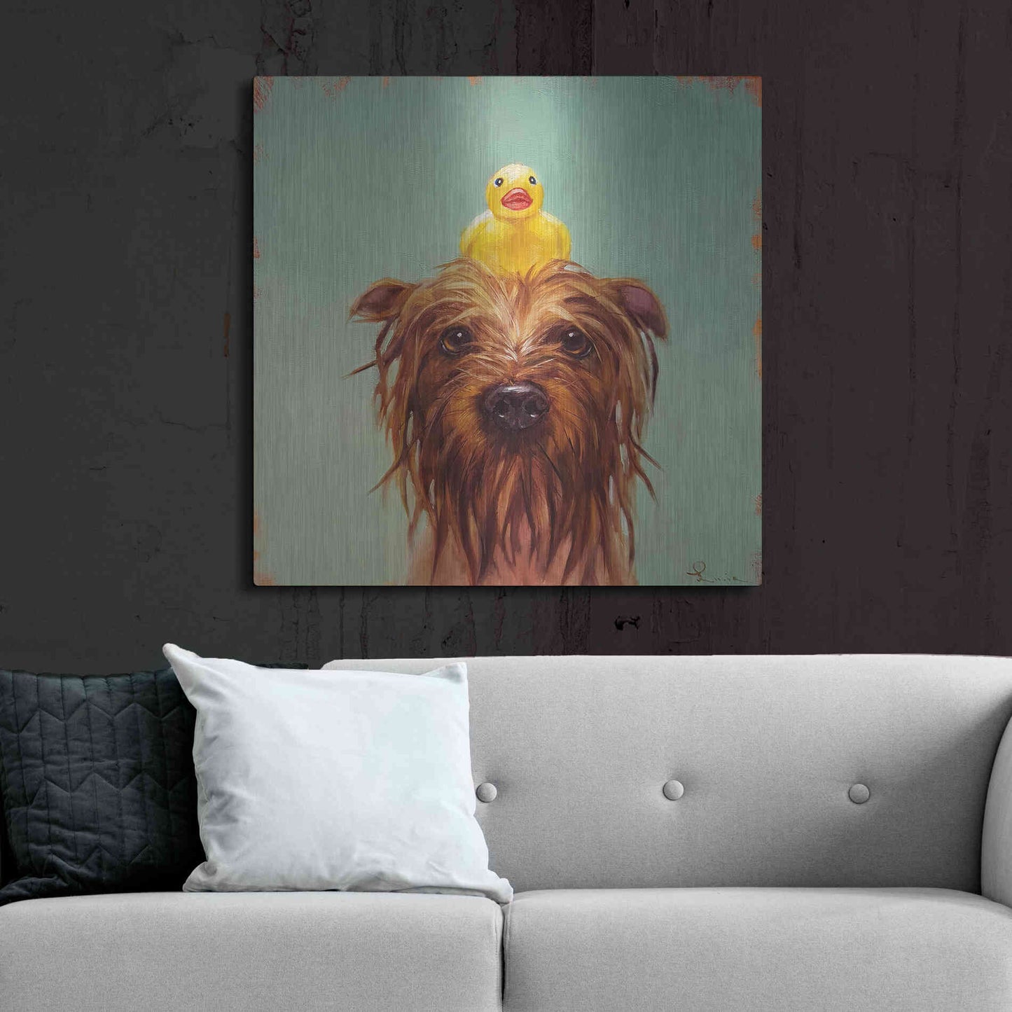 Luxe Metal Art 'Bath Time' by Lucia Heffernan, Metal Wall Art,36x36