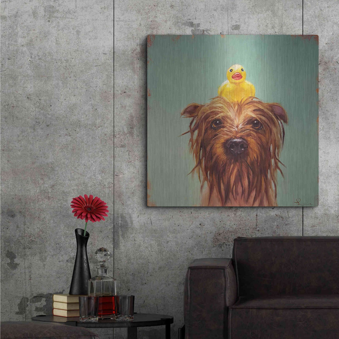 Luxe Metal Art 'Bath Time' by Lucia Heffernan, Metal Wall Art,36x36