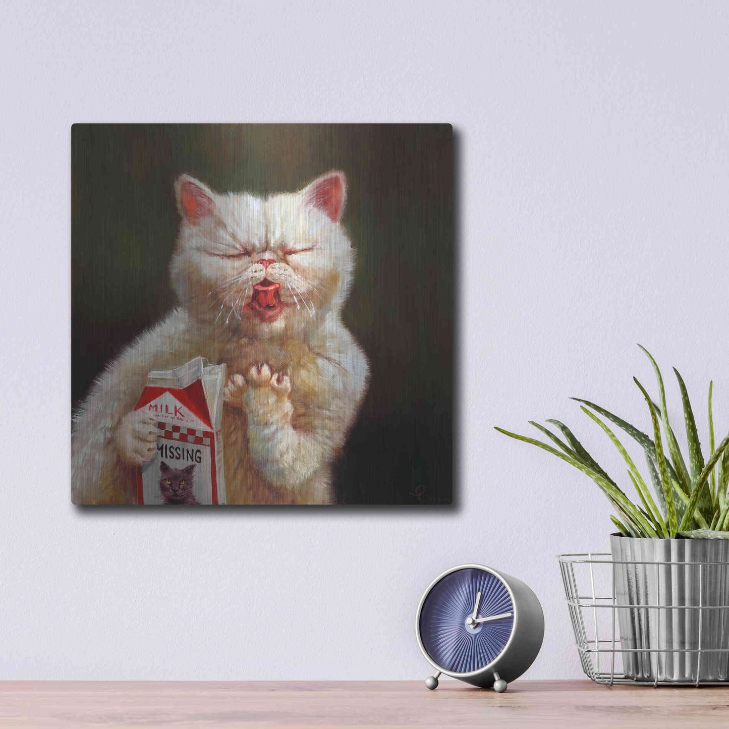 Luxe Metal Art 'Sour Milk' by Lucia Heffernan, Metal Wall Art,12x12