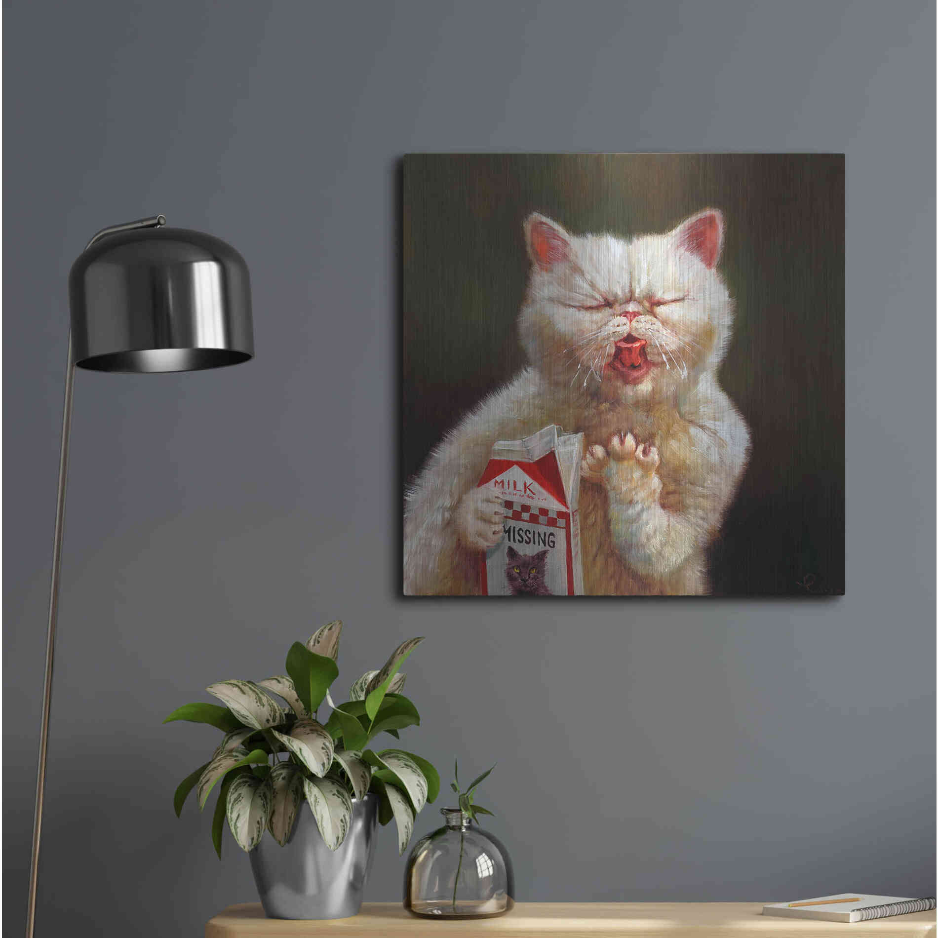 Luxe Metal Art 'Sour Milk' by Lucia Heffernan, Metal Wall Art,24x24