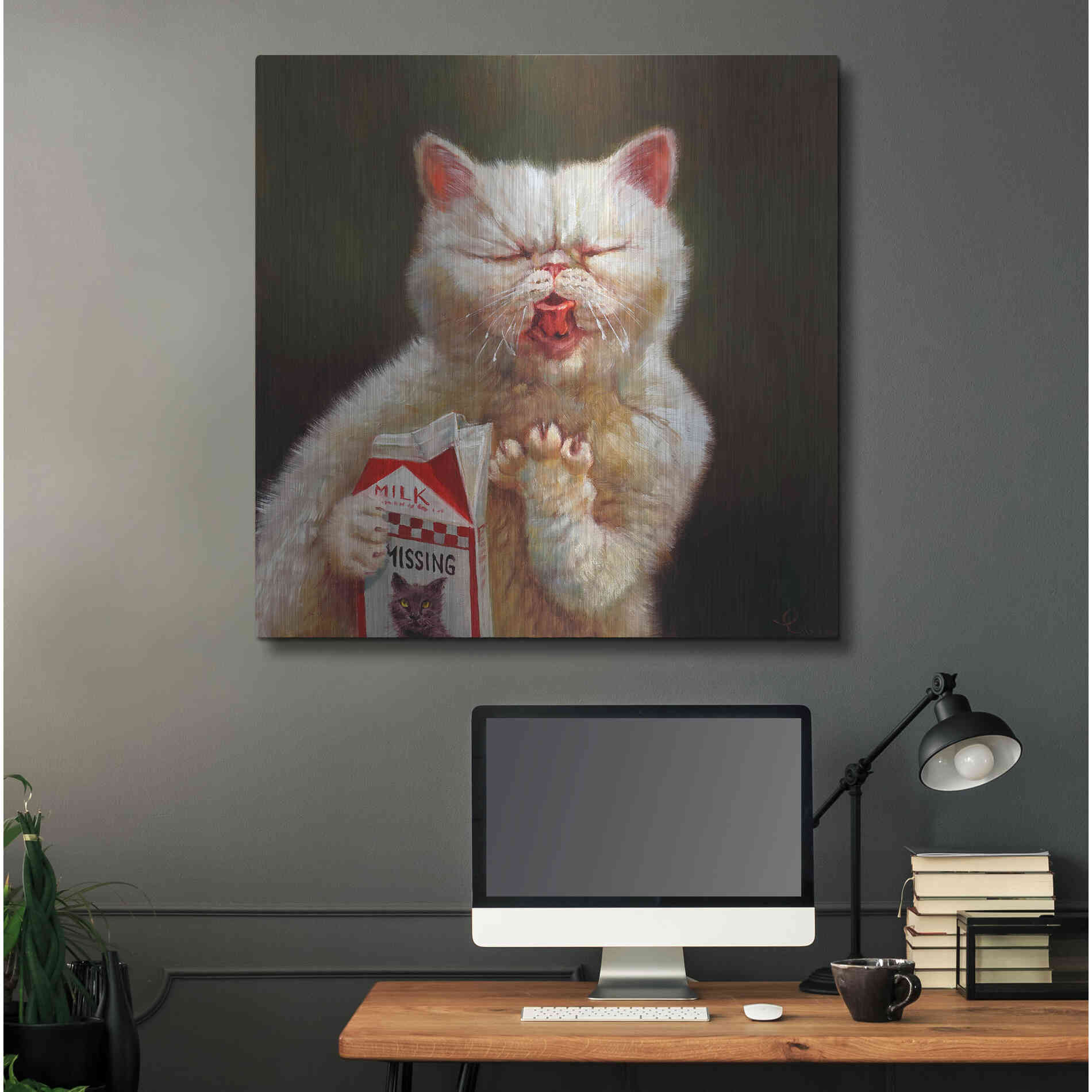 Luxe Metal Art 'Sour Milk' by Lucia Heffernan, Metal Wall Art,36x36