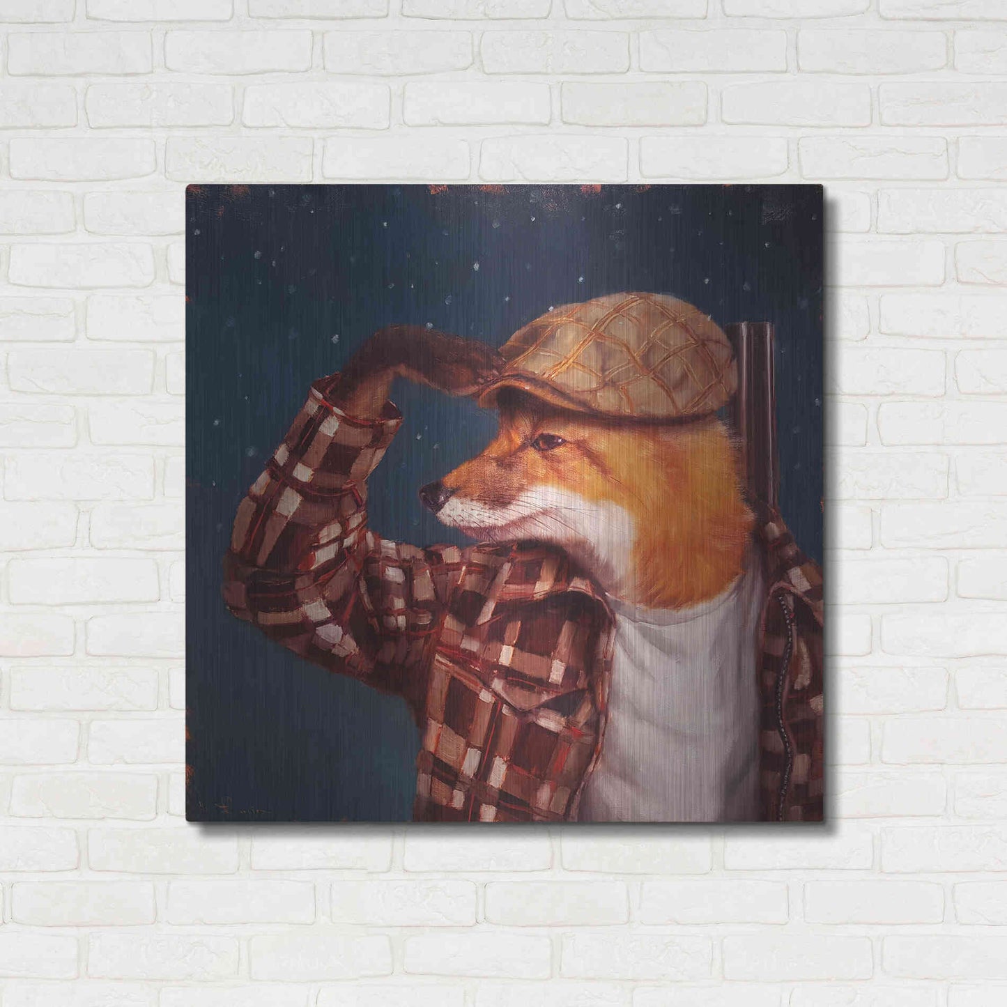 Luxe Metal Art 'Fox Hunt' by Lucia Heffernan, Metal Wall Art,36x36