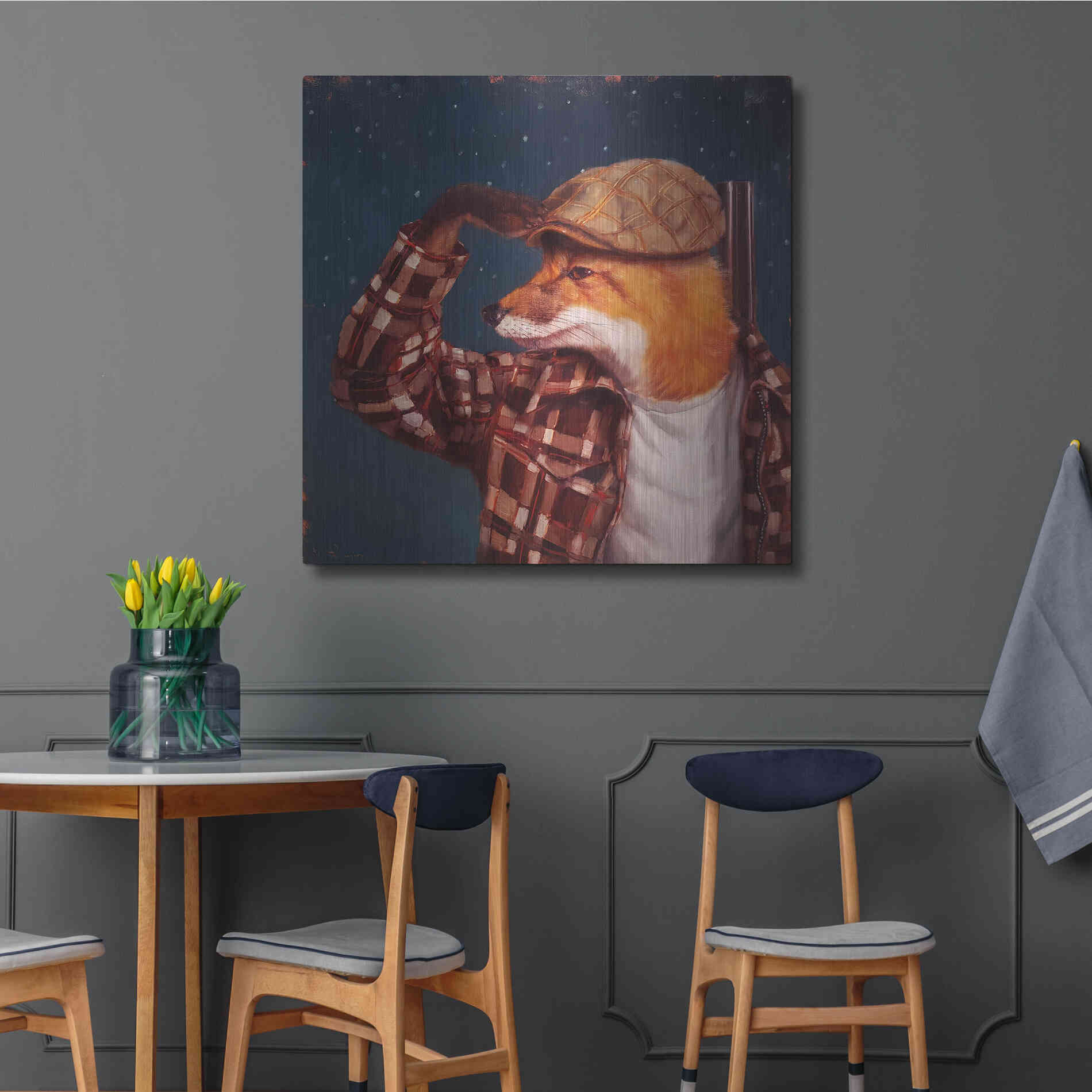 Luxe Metal Art 'Fox Hunt' by Lucia Heffernan, Metal Wall Art,36x36